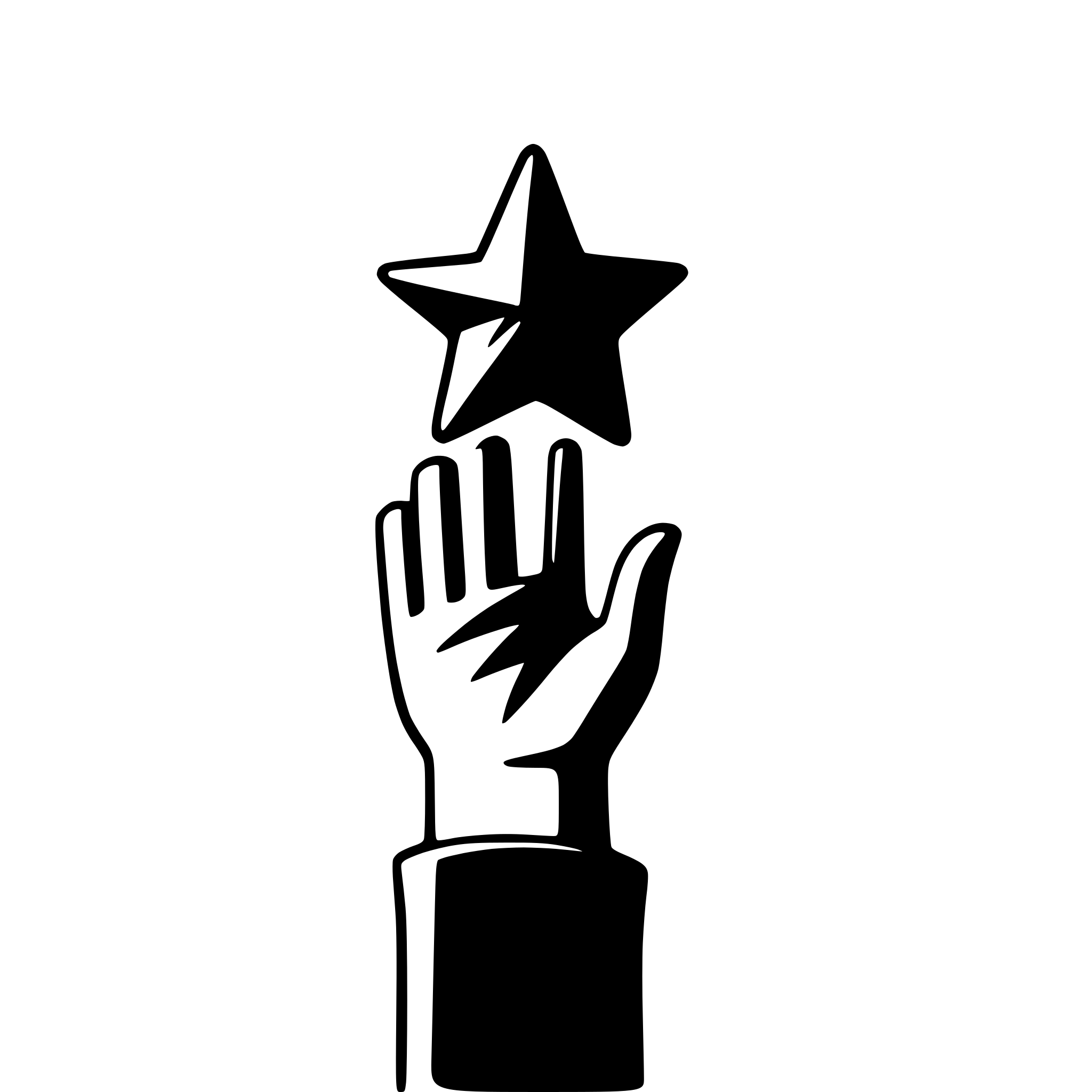AI-generated SVG of 'abstract hand holding a star'
