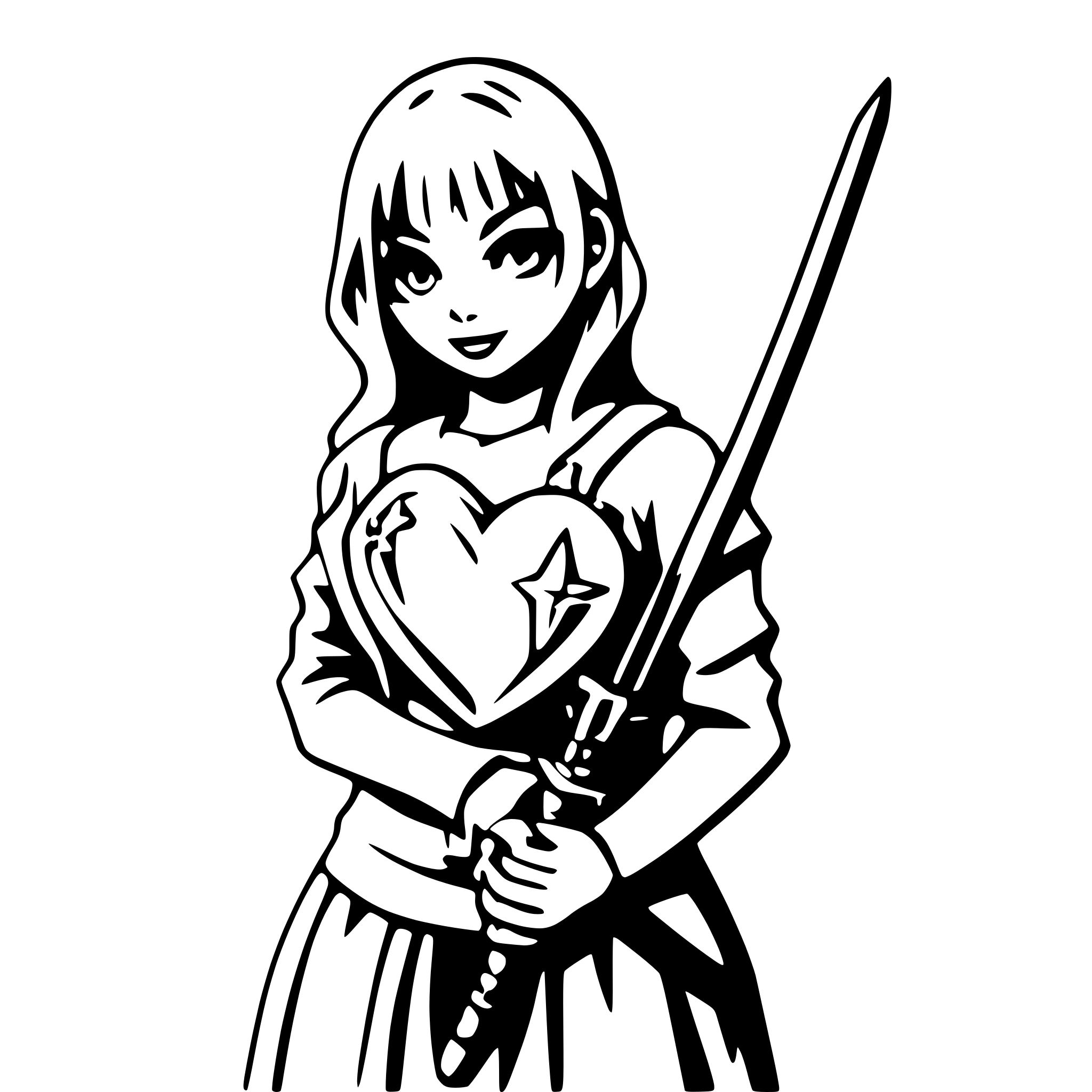 AI-generated SVG of 'sword piercing through heart'