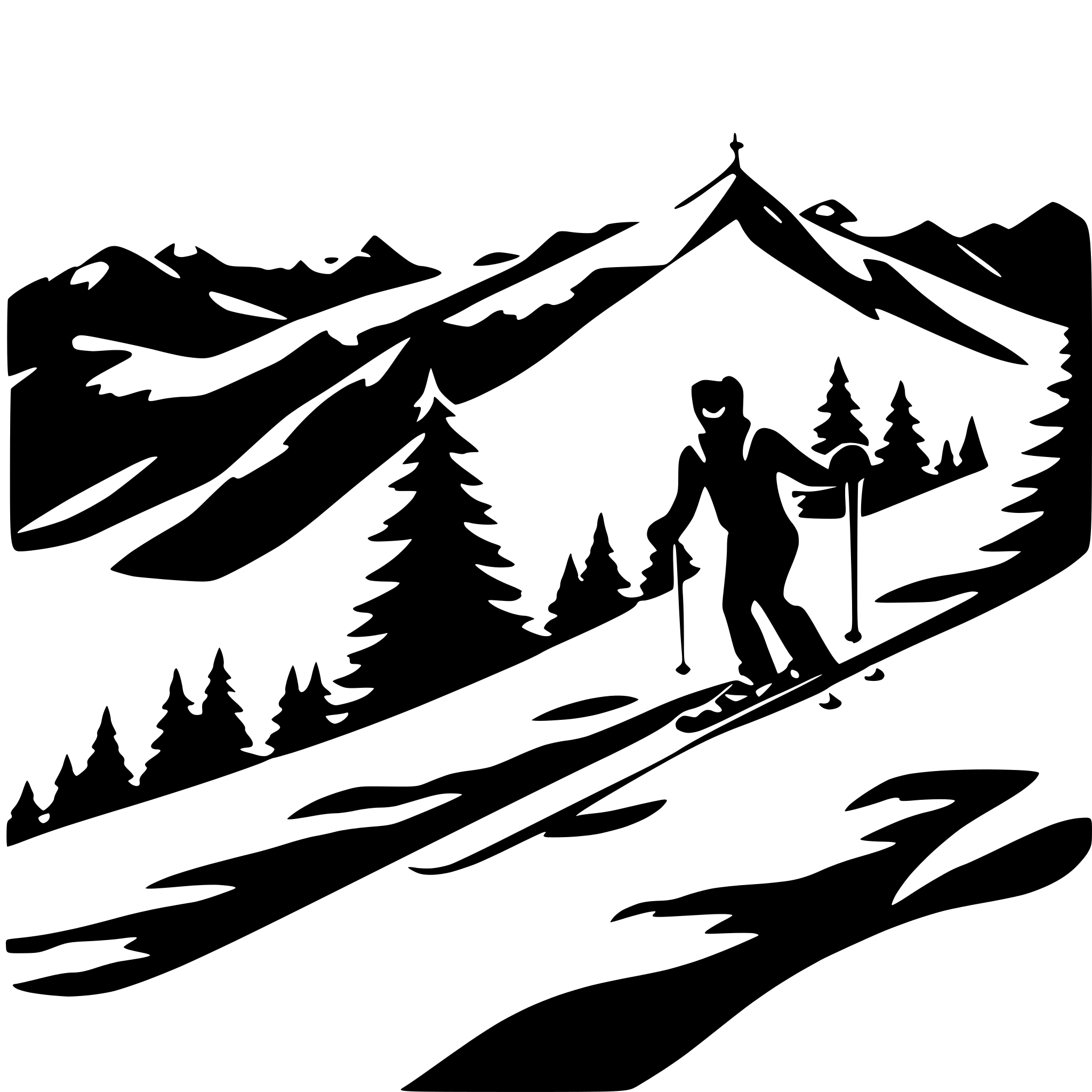AI-generated SVG of 'Silhouette of a skier gliding down a snowy mountain slope, leaving elegant trails in the snow, surrounded by Christmas lights.'