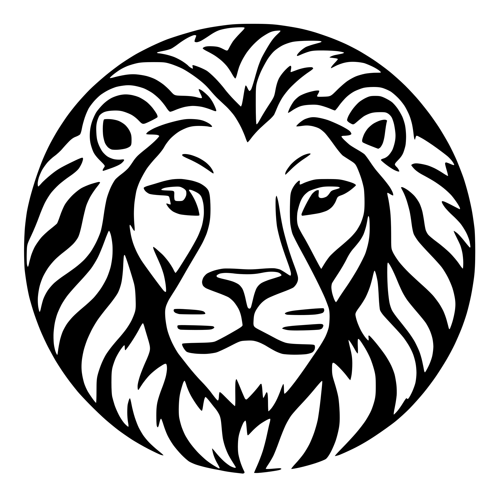 AI-generated SVG of a A highly detailed, symmetrical vector illustration of a lion’s face, black color only, no background. The design should feature sharp lines, intricate fur and mane details, intense eyes, and a bold, tribal or tattoo-like style. Make it look powerful and majestic, perfect for use as an SVG, laser cut design, or logo silhouette. Emphasize symmetry, clean black ink lines, and negative space to bring out the lion's strong features.