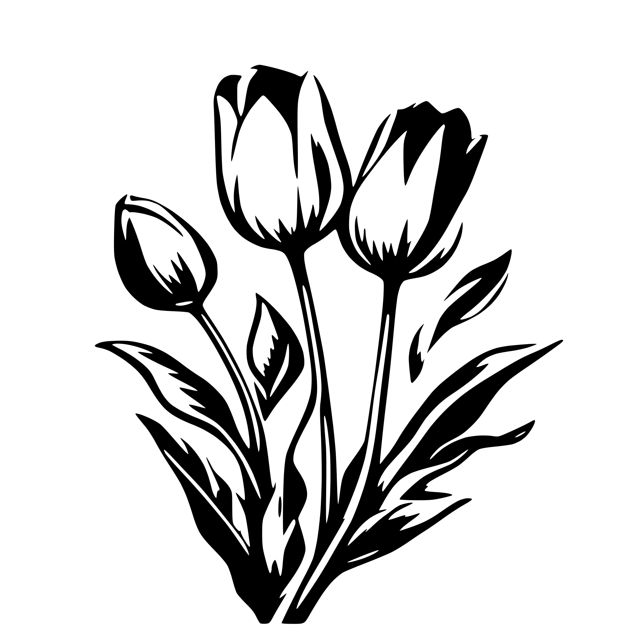AI-generated SVG of 'Red and white tulipe flower'