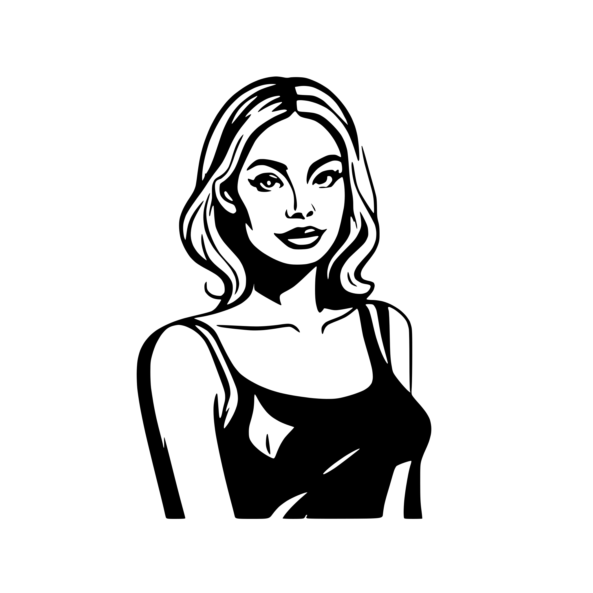 AI-generated SVG of a donna bianca bellissima, corpo completo