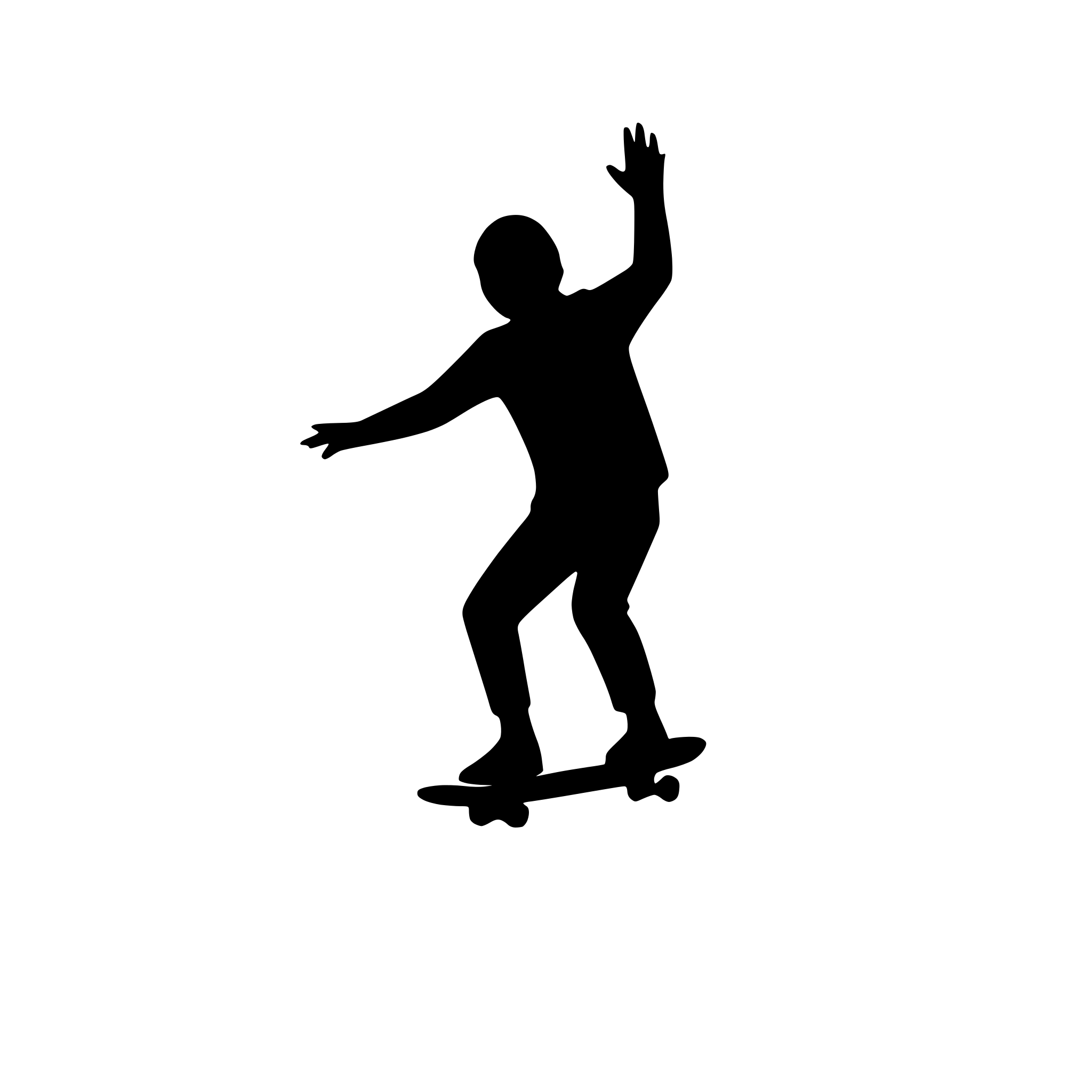 AI-generated SVG of a skateboarder performing a trick