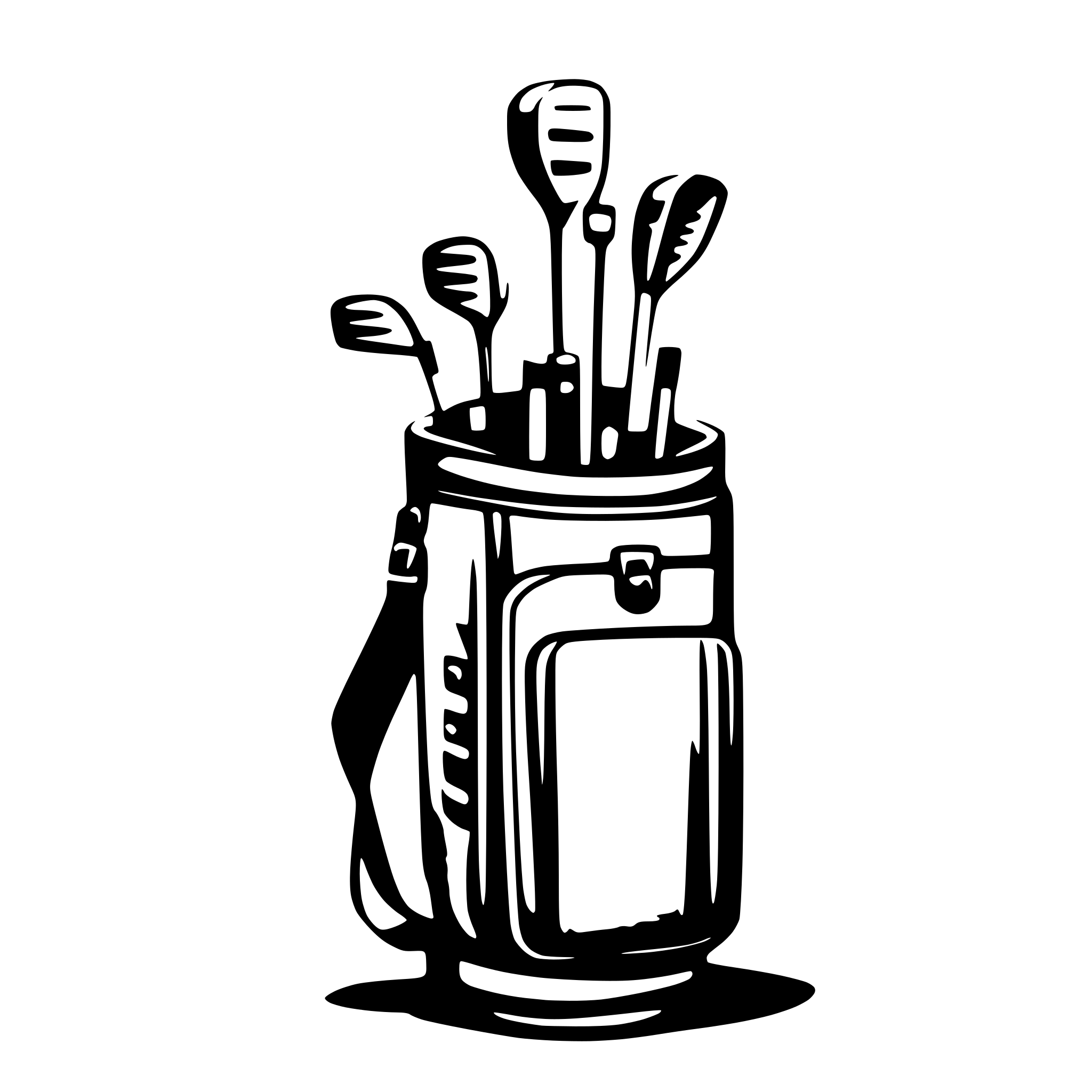 AI-generated SVG of 'golf bag with clubs'