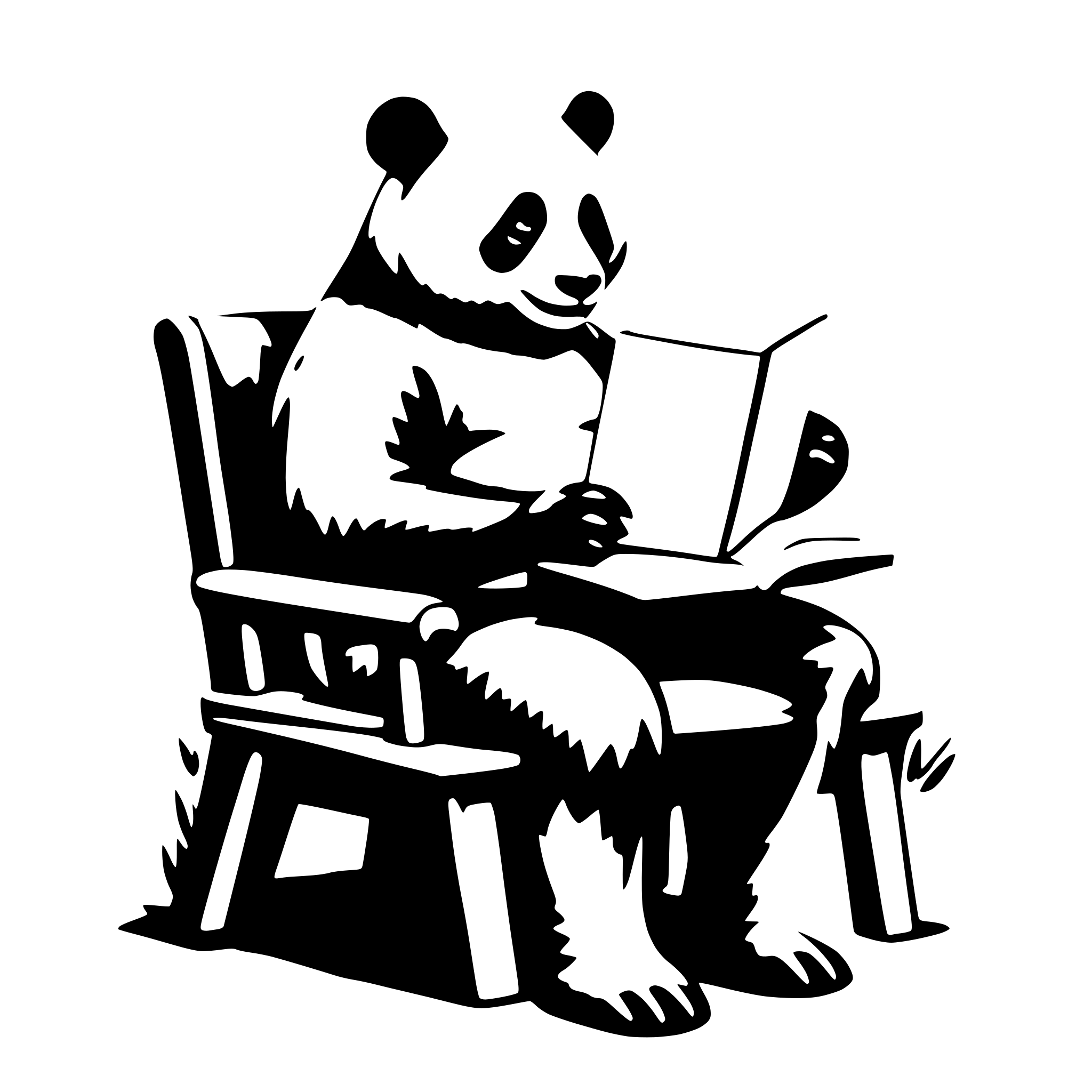 AI-generated SVG of a a panda, sit on a chair, reading a very thick book AI-generated SVG of a a panda, sit on a chair, reading a very thick book