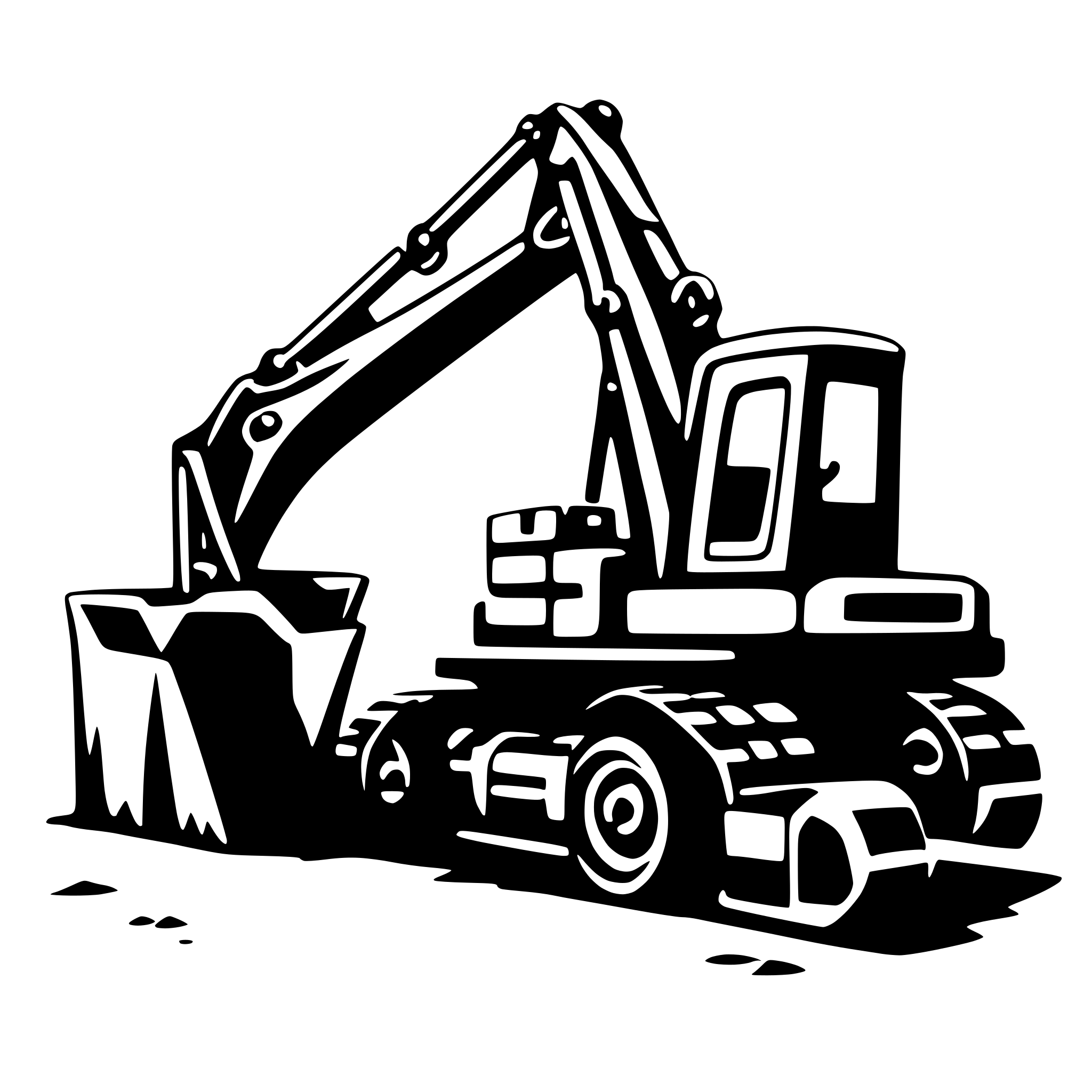 AI-generated SVG of a excavator with chritsmas gift