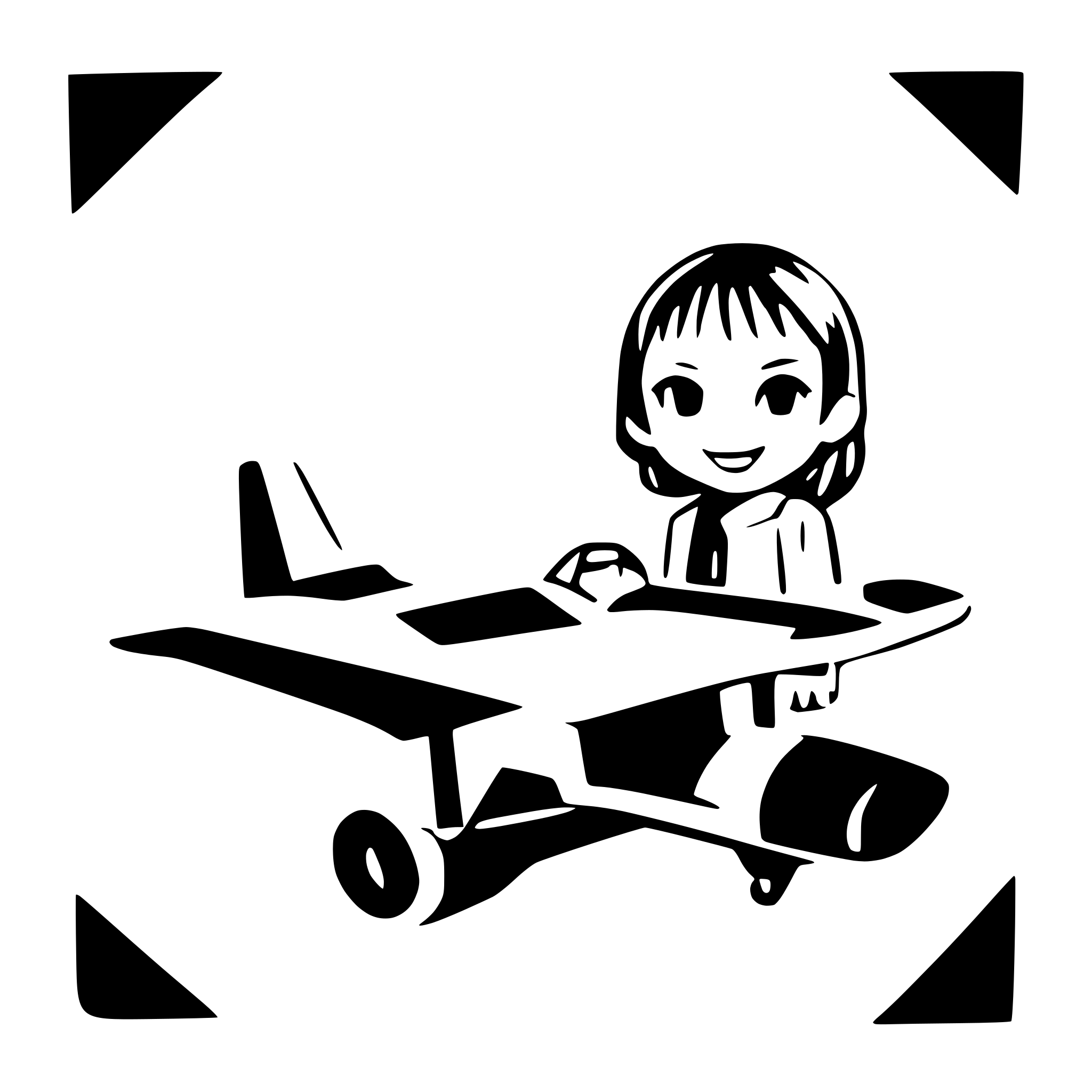 AI-generated SVG of a plane with a cut boy in the cockpit
