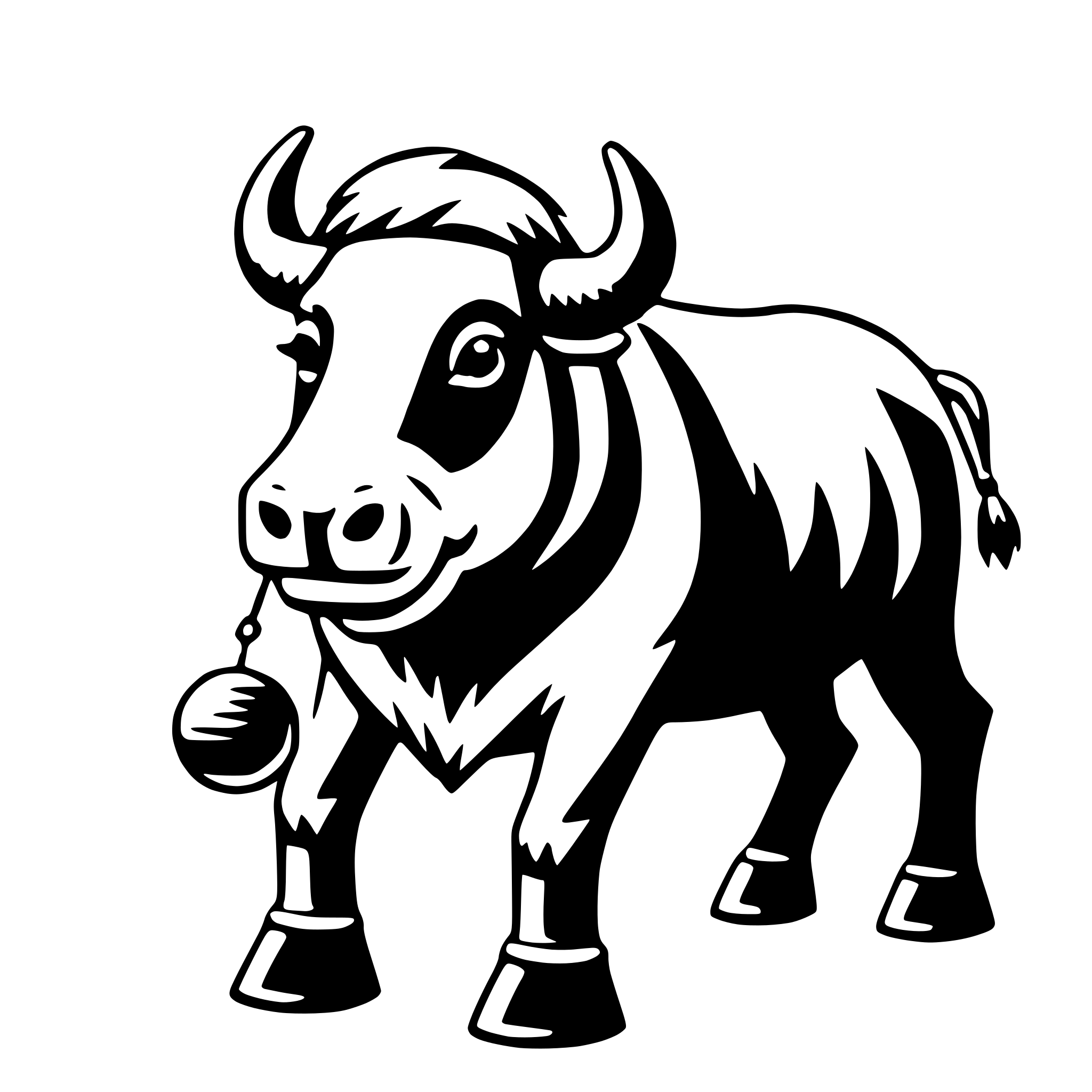 AI-generated SVG of a yak with yo-yo