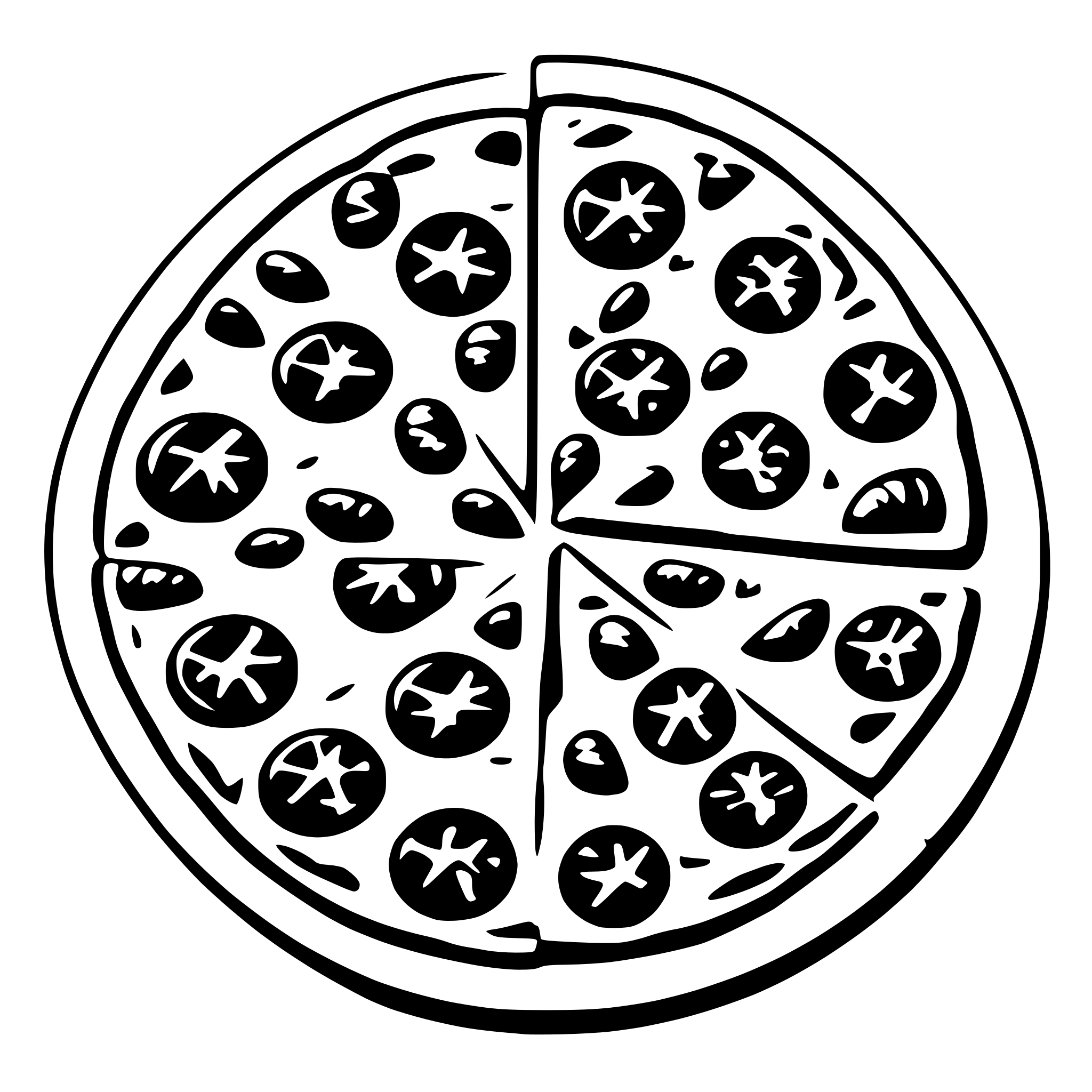 AI-generated SVG of 'pizza top view uncut'