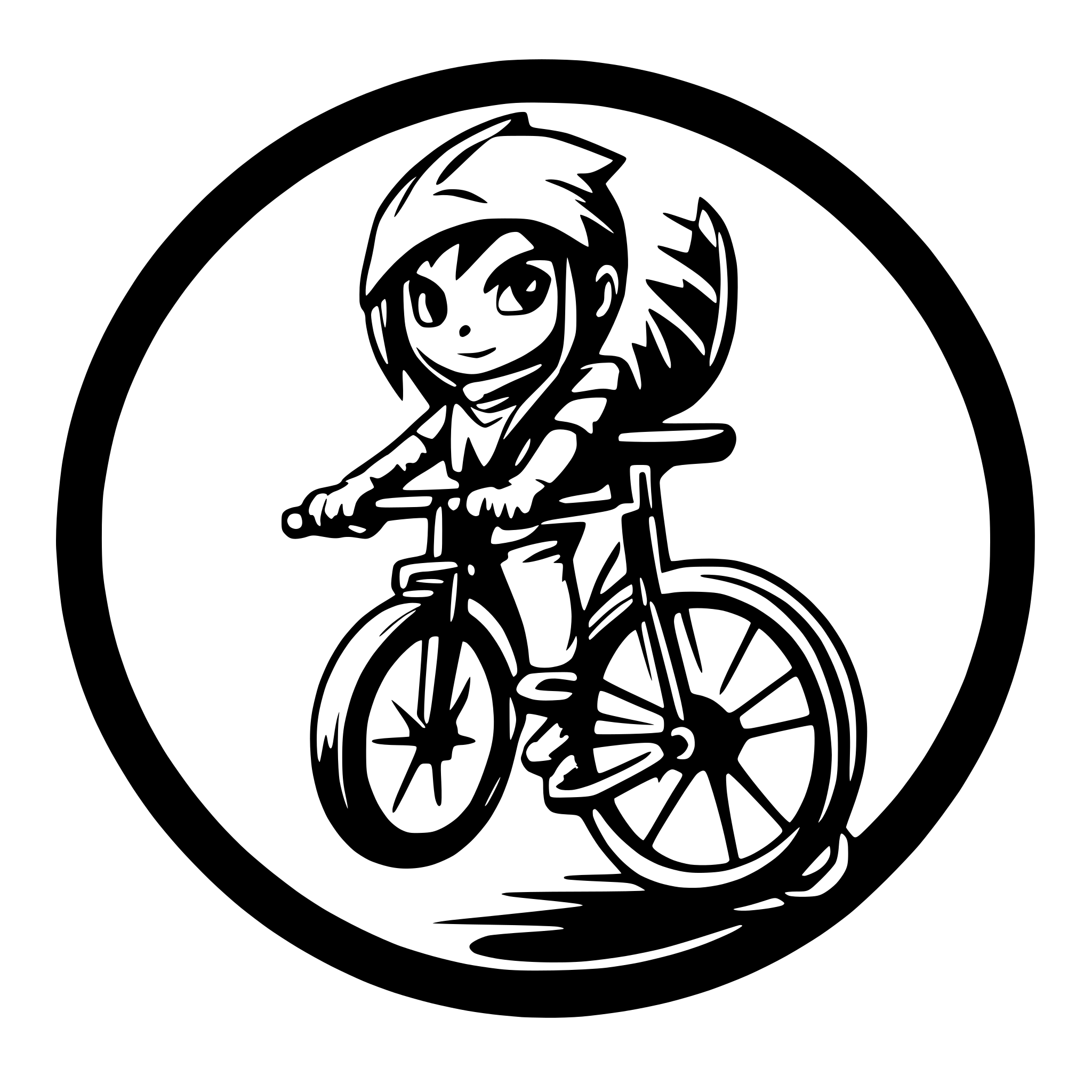 AI-generated SVG of a samurairiding a unicycle