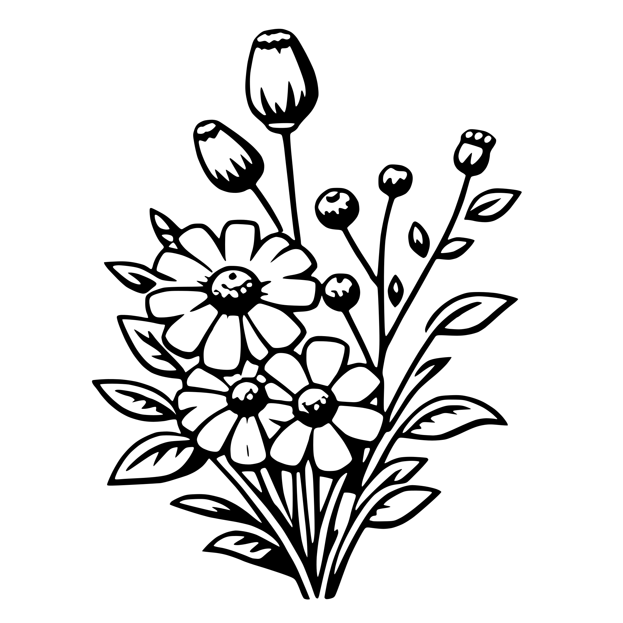 AI-generated SVG of a bouquet of wildflowers