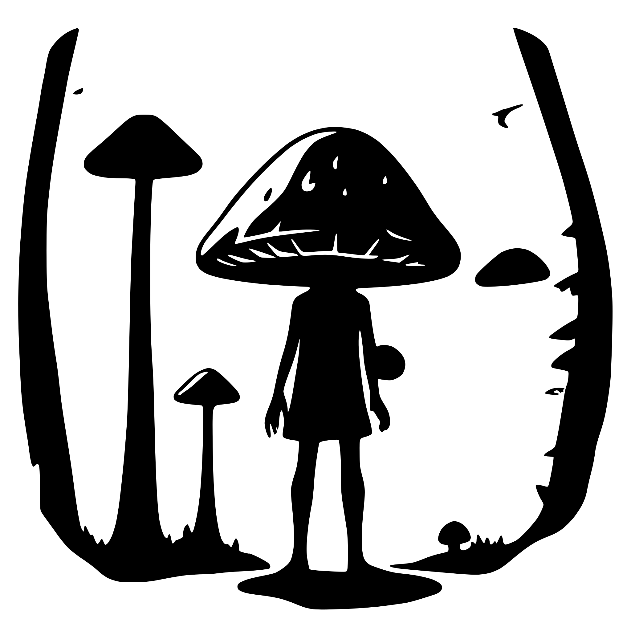 AI-generated SVG of a Aliens mushrooms phycodelic forest and wizard