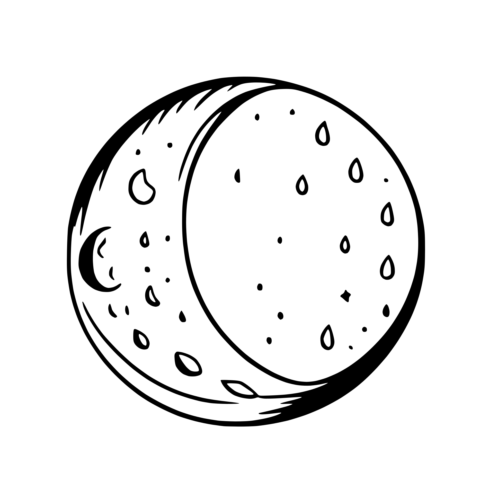 AI-generated SVG of a moon phases with stars