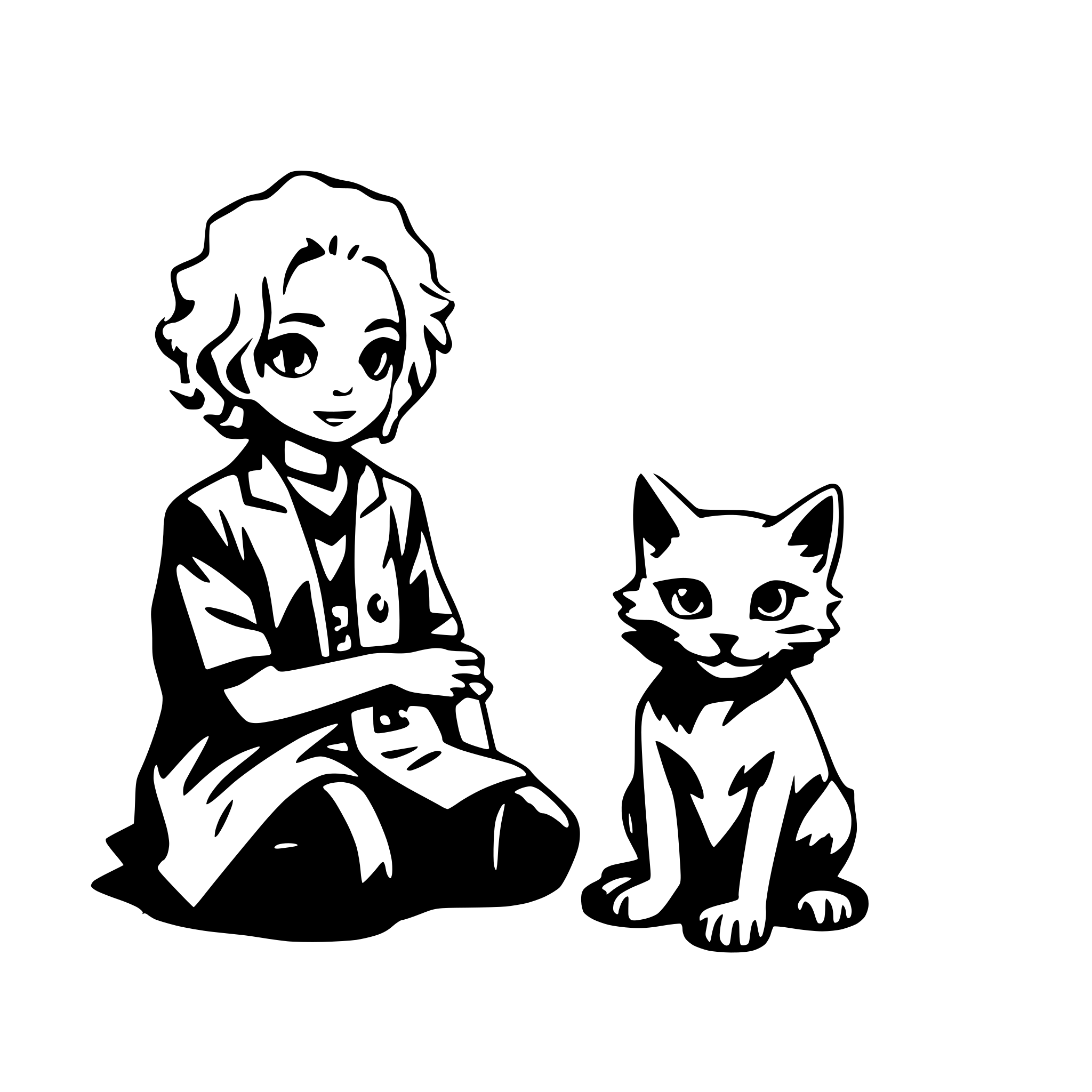 AI-generated SVG of a albert einstein with cat on the beach
