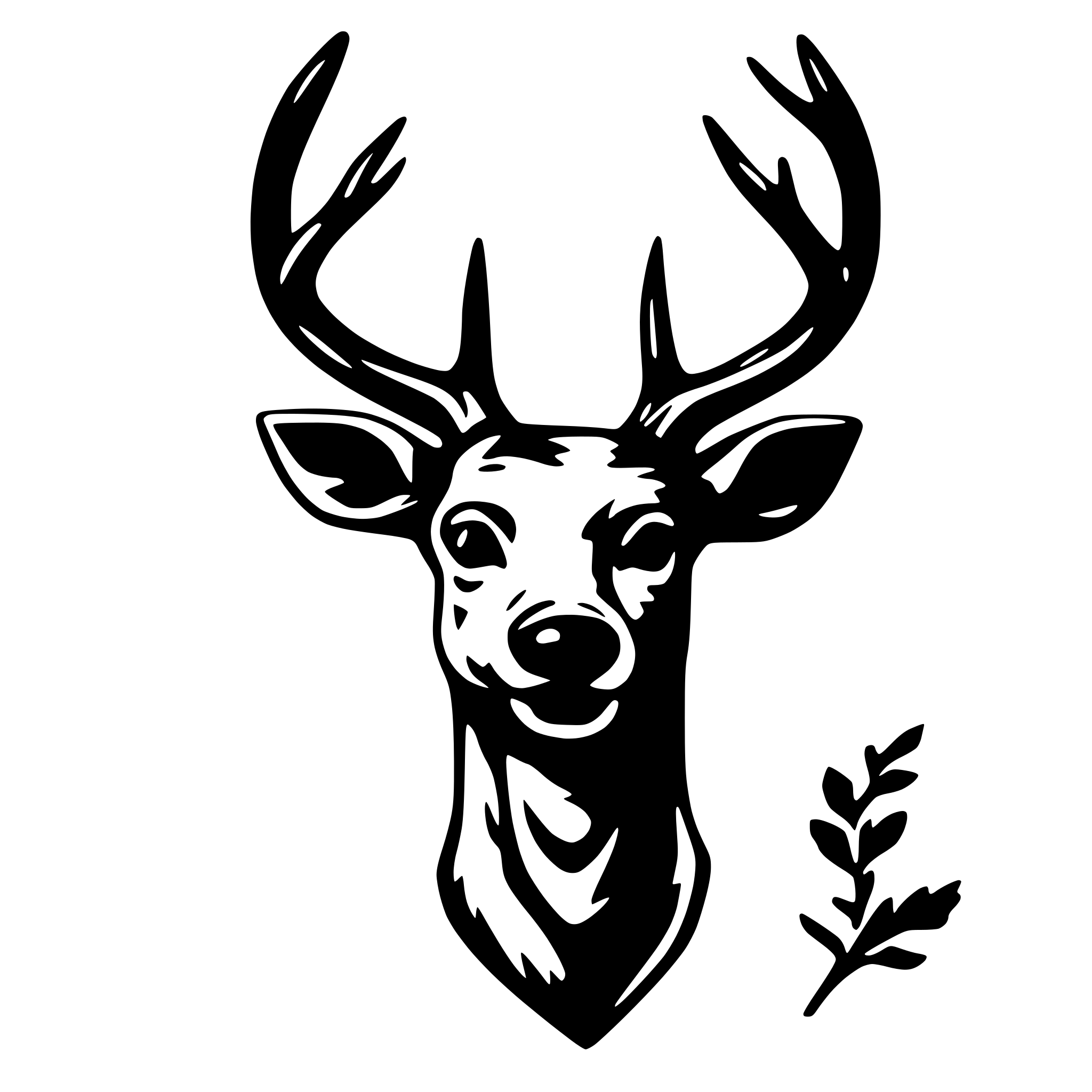 AI-generated SVG of a Deer fish antlers