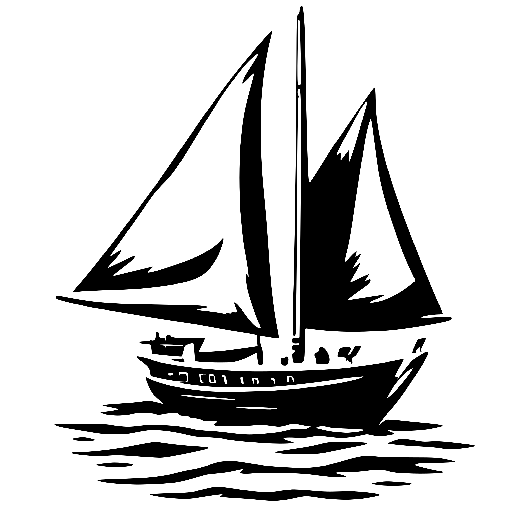AI-generated SVG of a Drakkar style sailboat, with 2 sails one above the other