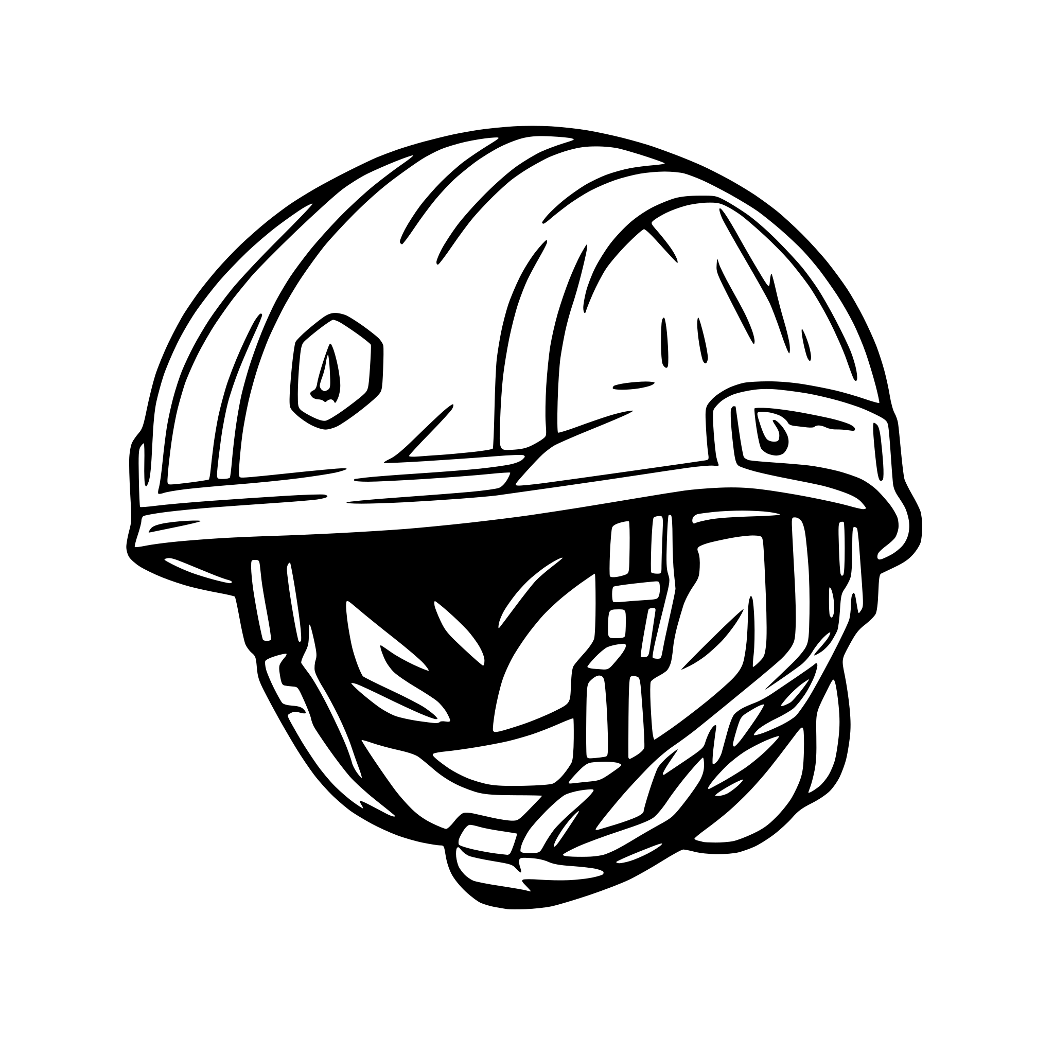 AI-generated SVG of 'A military helmet'