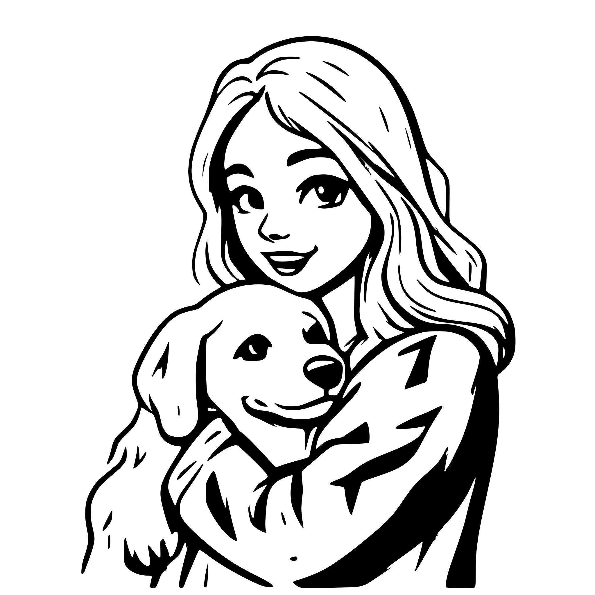 AI-generated SVG of a cute golden retriever puppy loves his human mom, alyssa