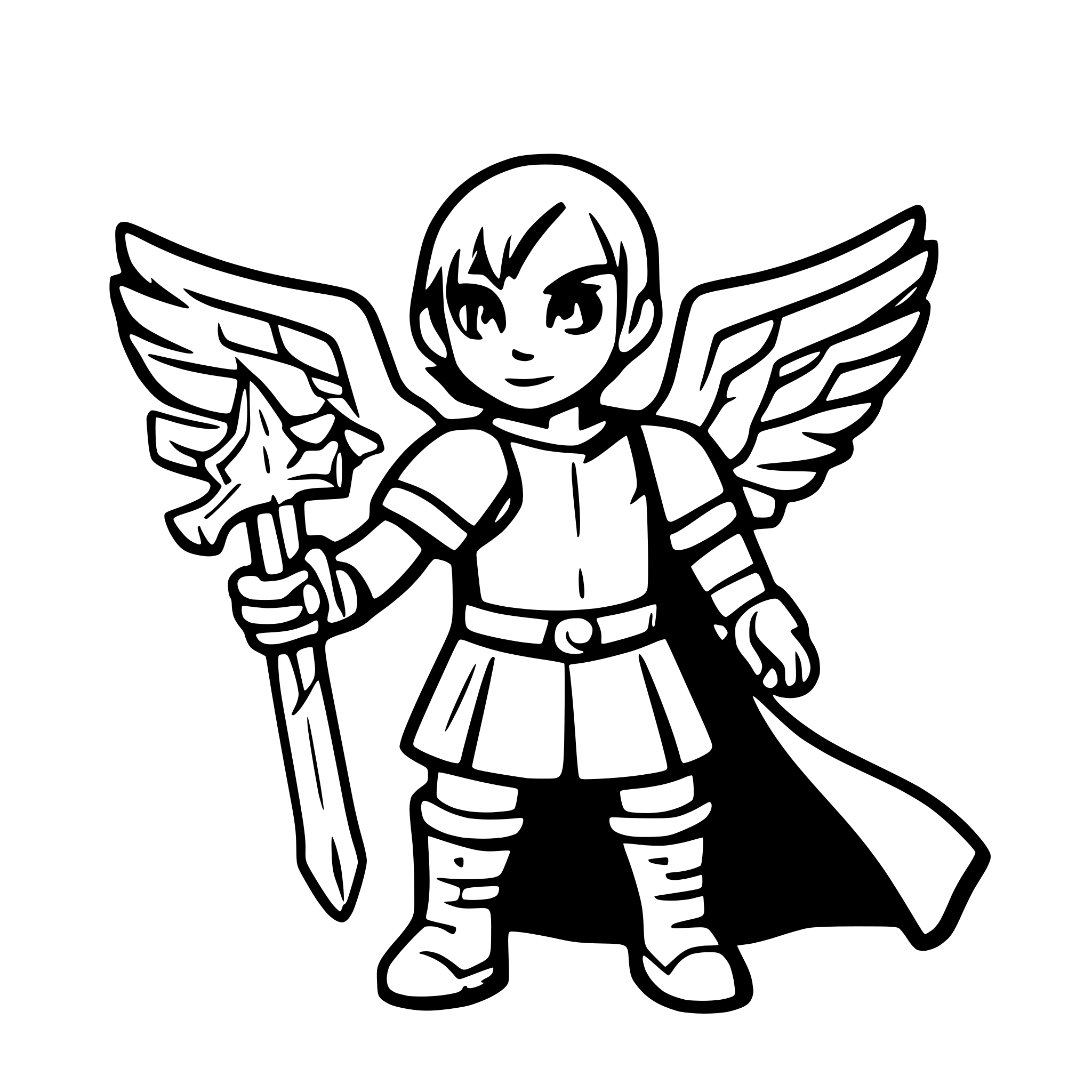 AI-generated SVG of a angel warrior male spell