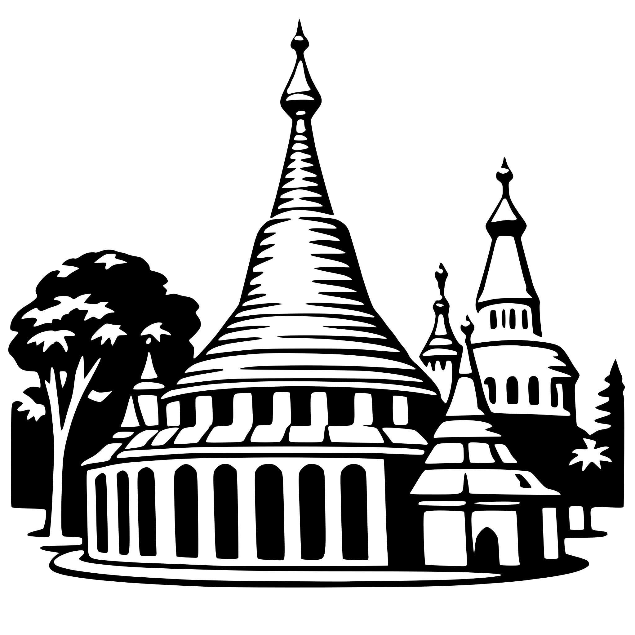 AI-generated SVG of 'shwedagon pagoda'
