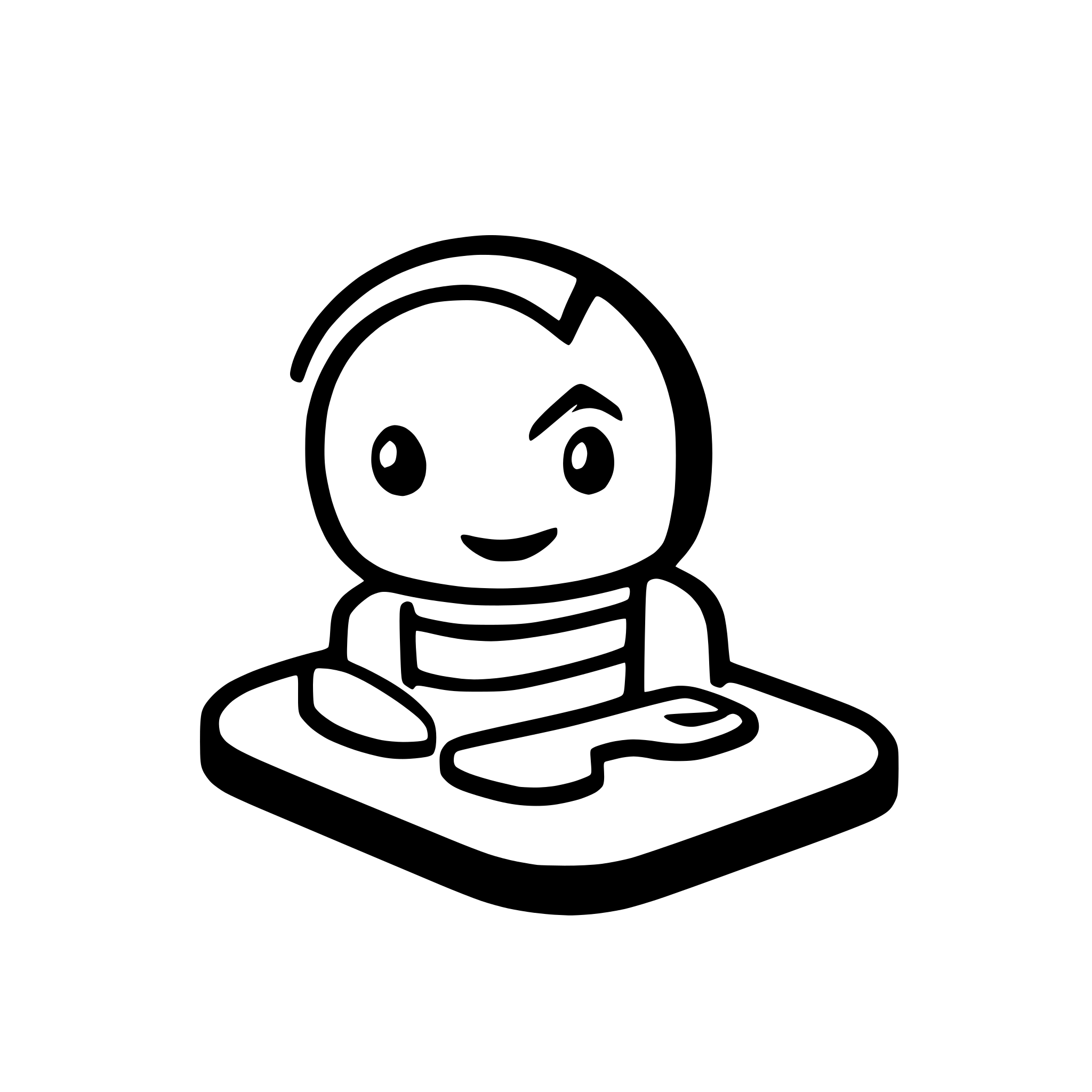 AI-generated SVG of a Robot icon, sitting on an island