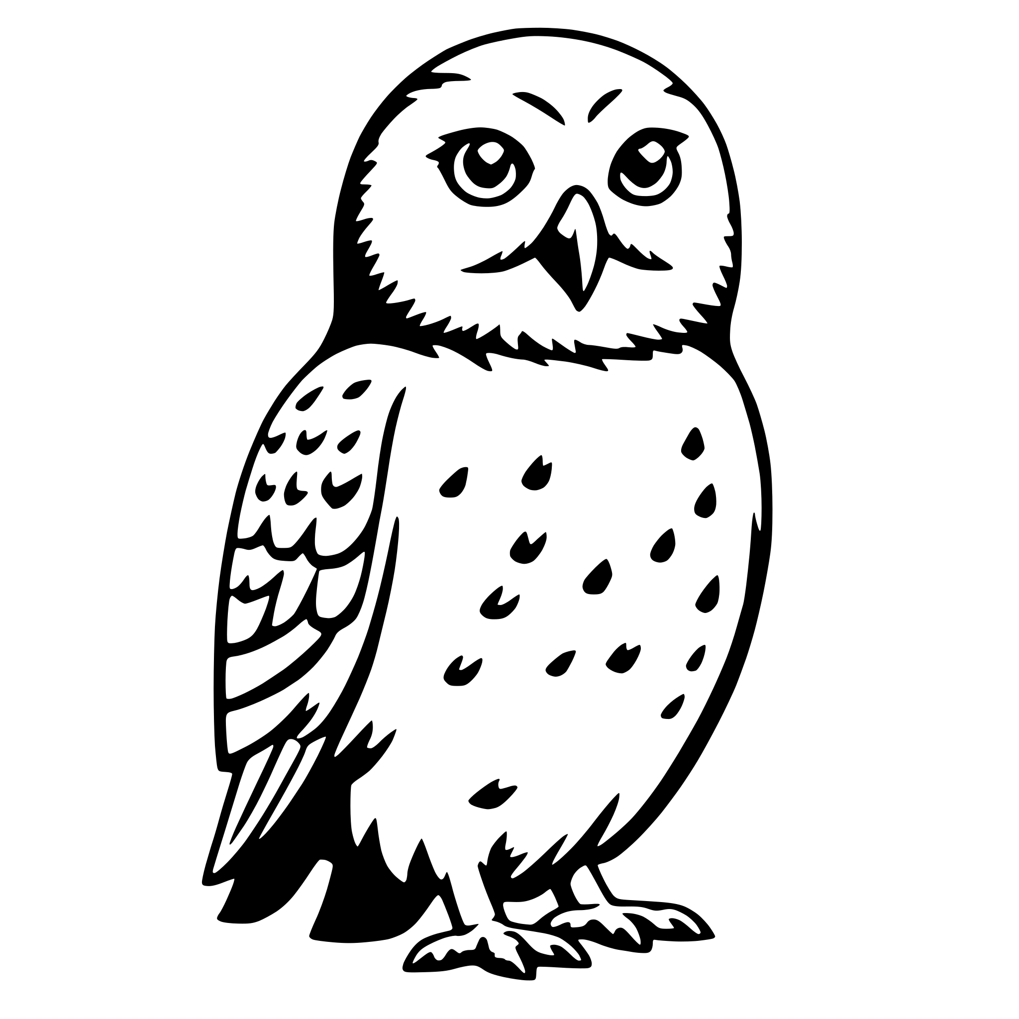 AI-generated SVG of a snowy owl