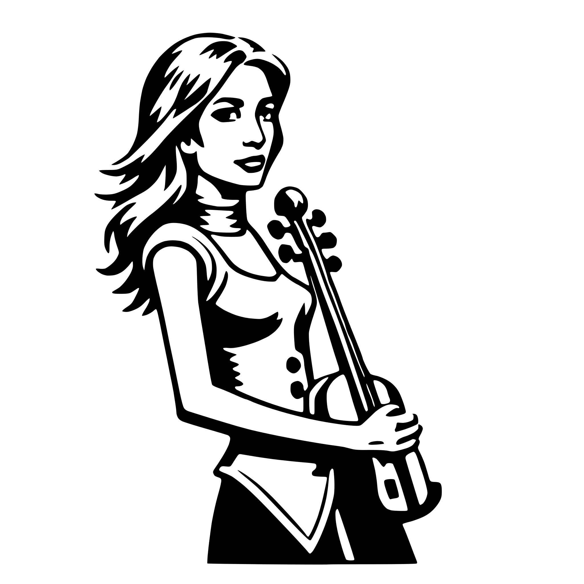 AI-generated SVG of a viper with violin