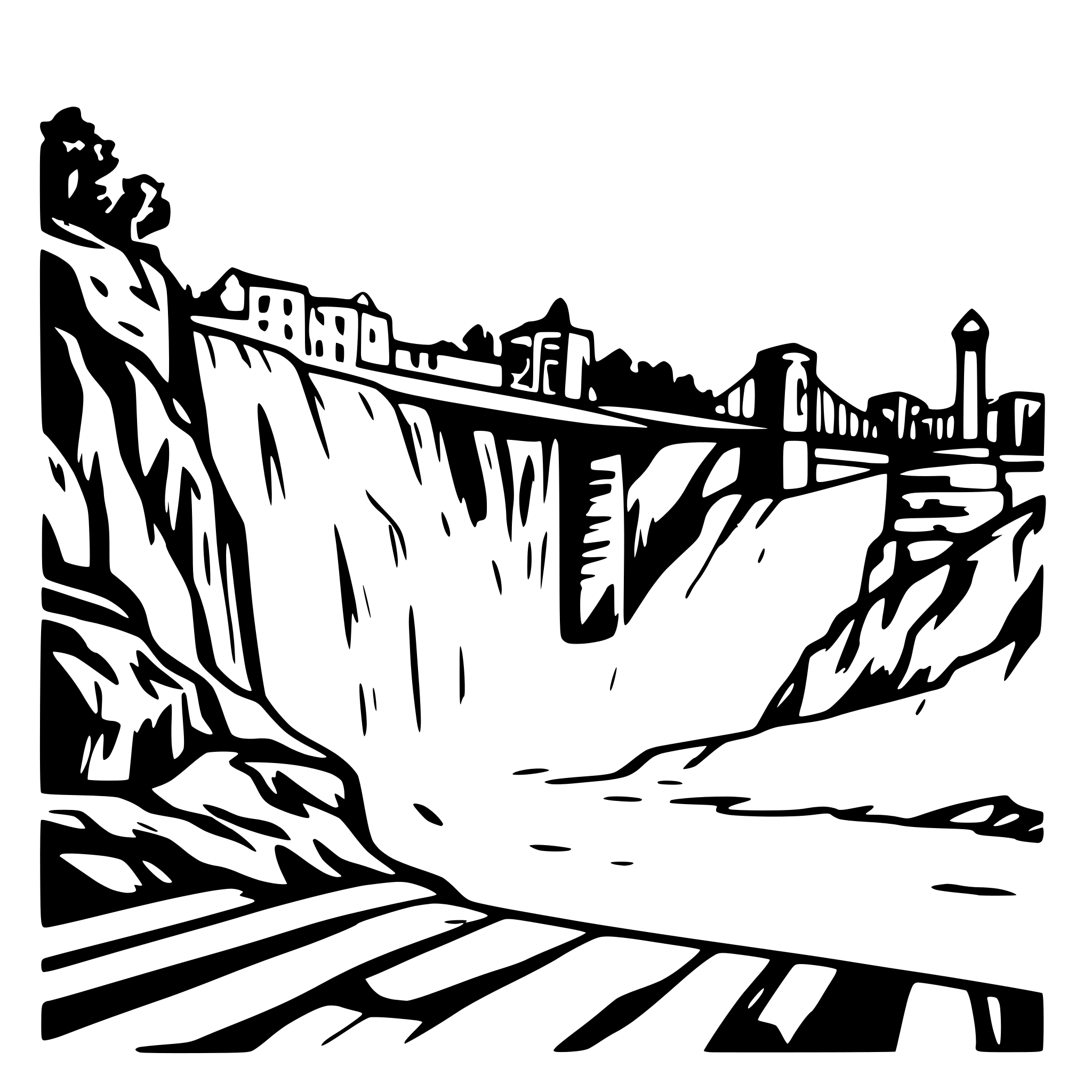 AI-generated SVG of a niagara falls