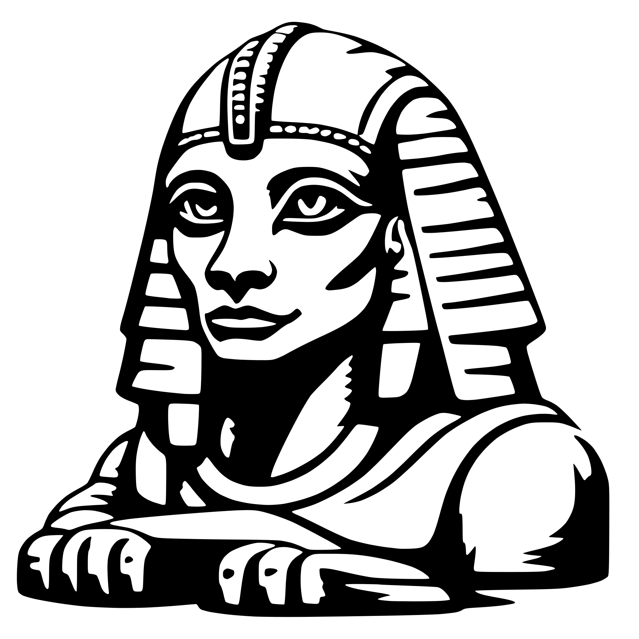 AI-generated SVG of 'a stylized sphinx'