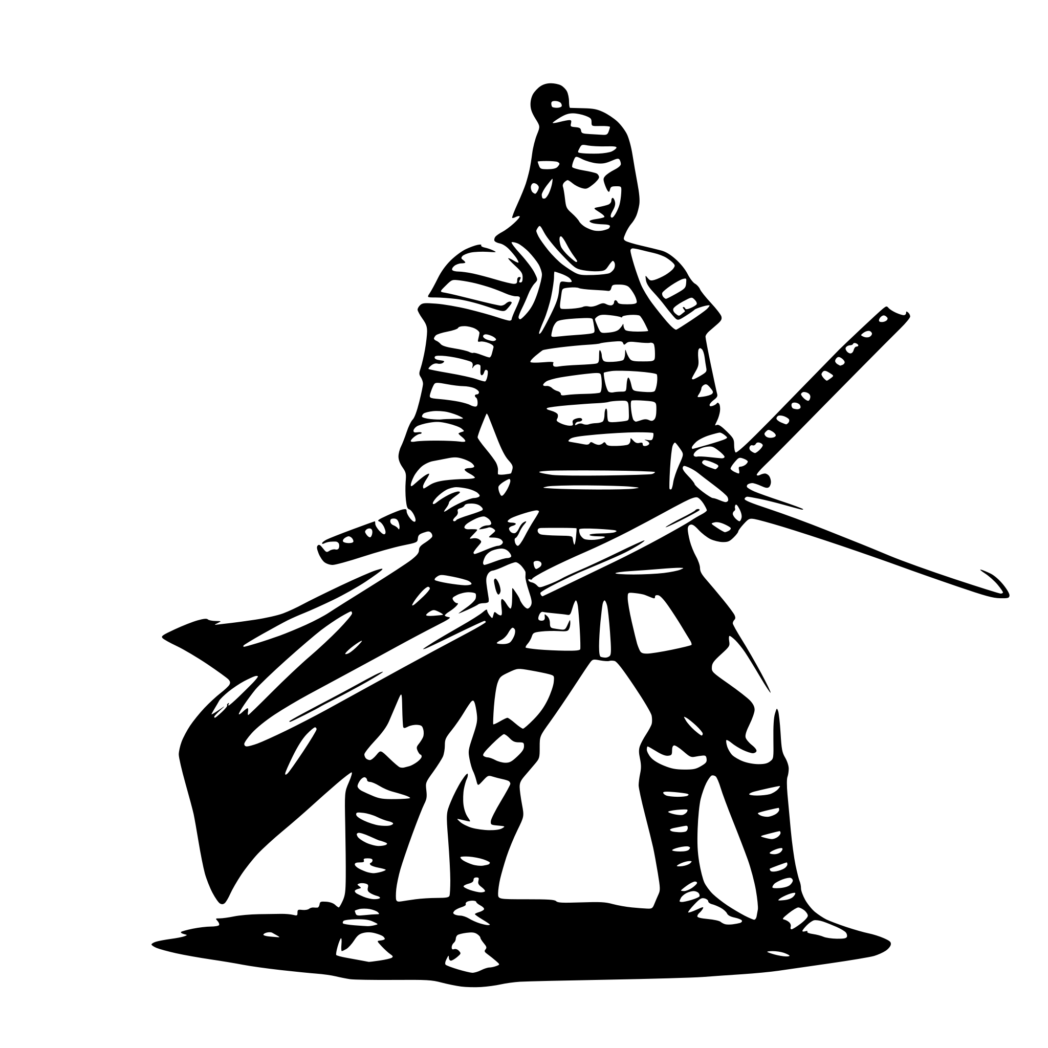 AI-generated SVG of a Velho samurai,vista lateral,nostálgico