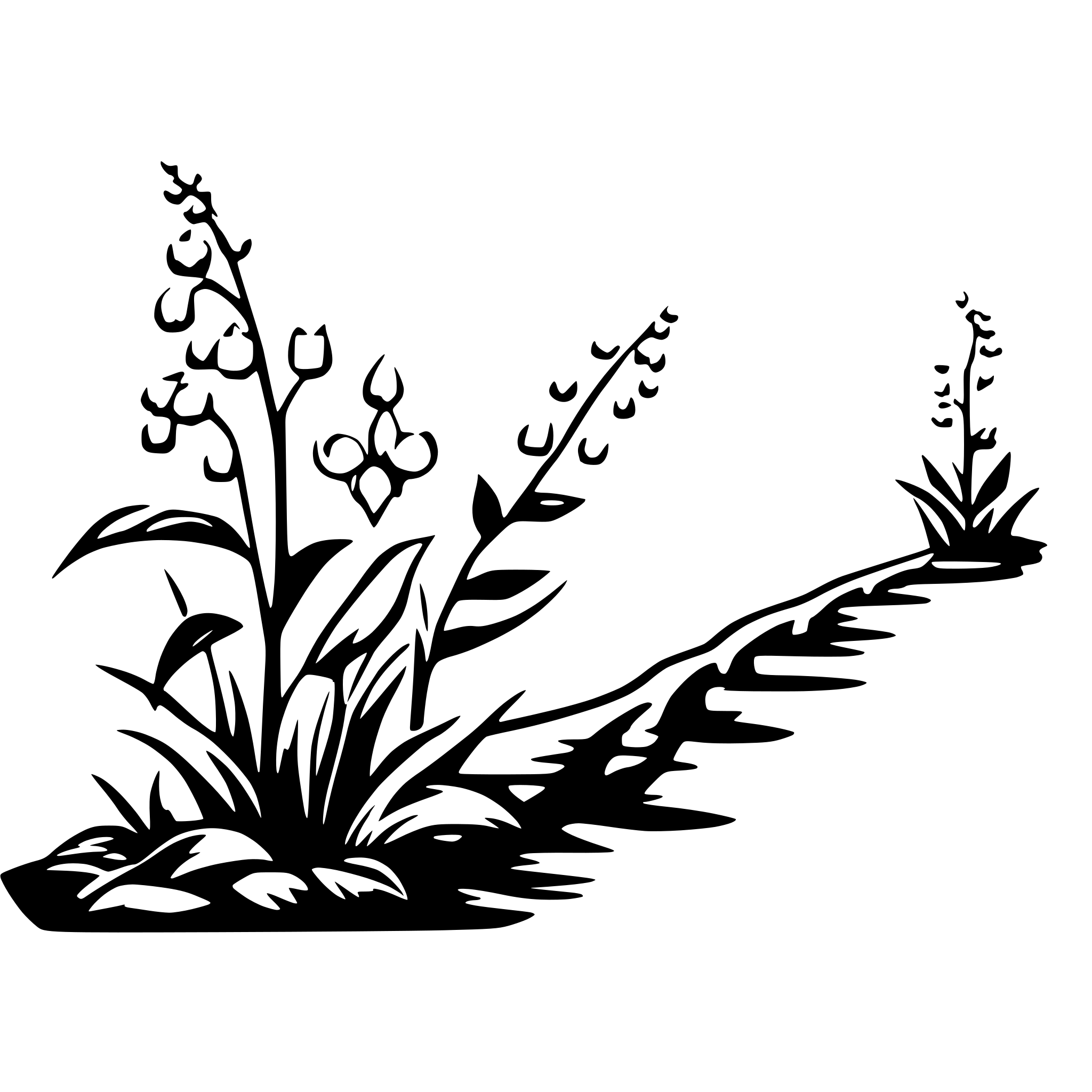 AI-generated SVG of a a long vine from which lilies of the valley and lilies grow AI-generated SVG of a a long vine from which lilies of the valley and lilies grow