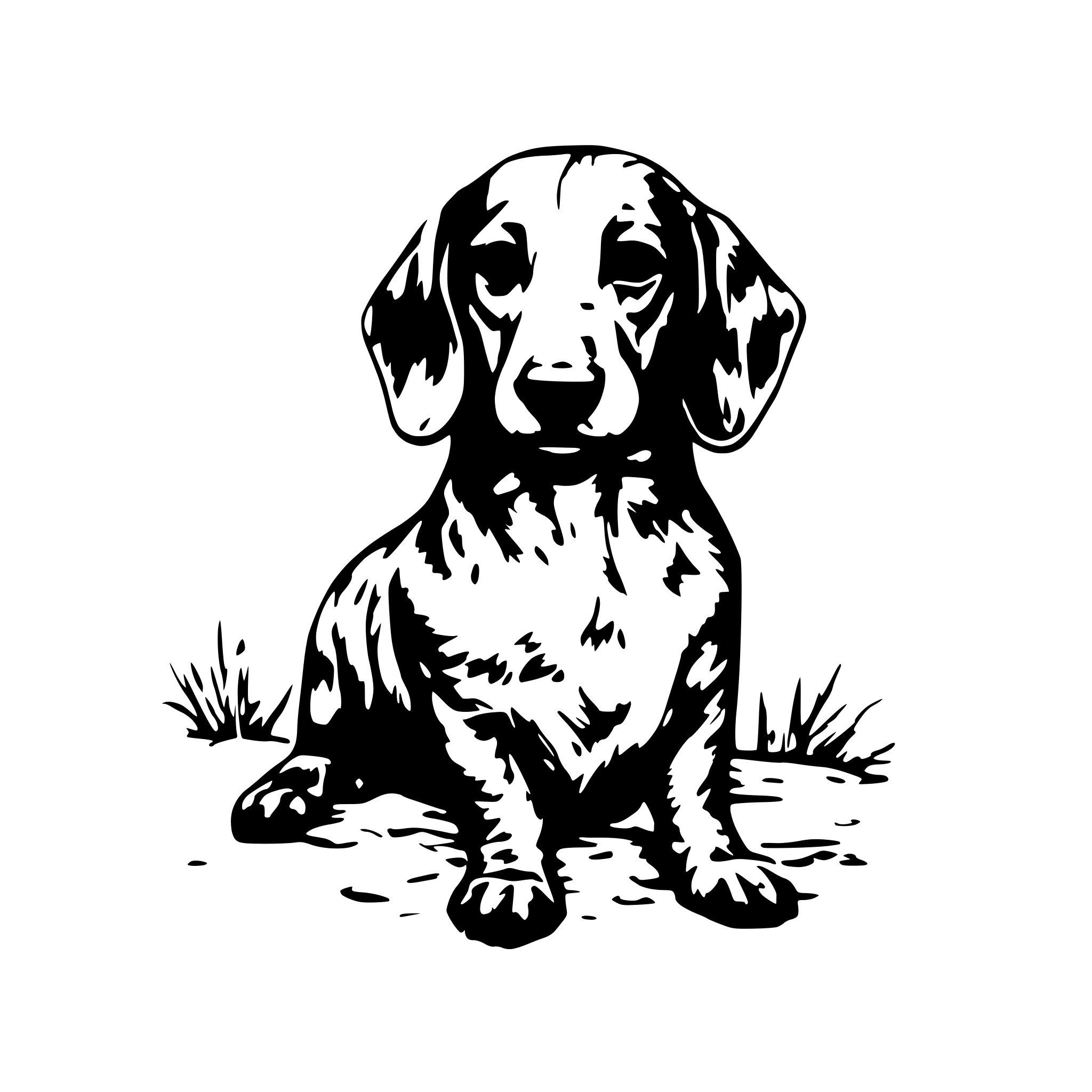 AI-generated SVG of a Single continuous line drawing cute dachshund