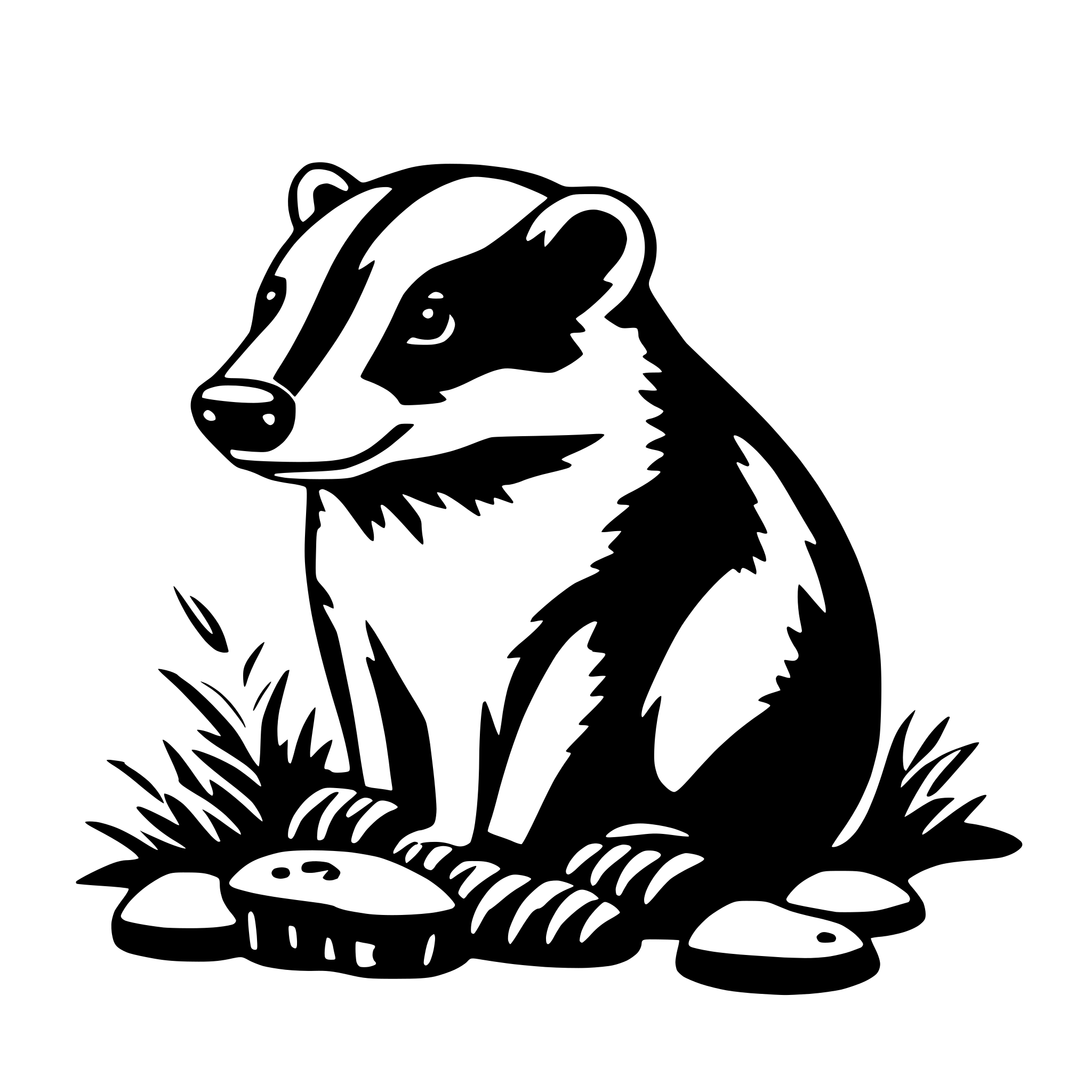 AI-generated SVG of 'badger with mushroom'