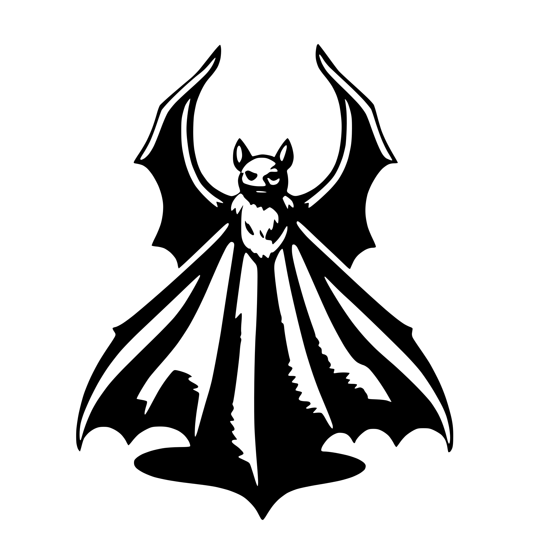 AI-generated SVG of a bat wings