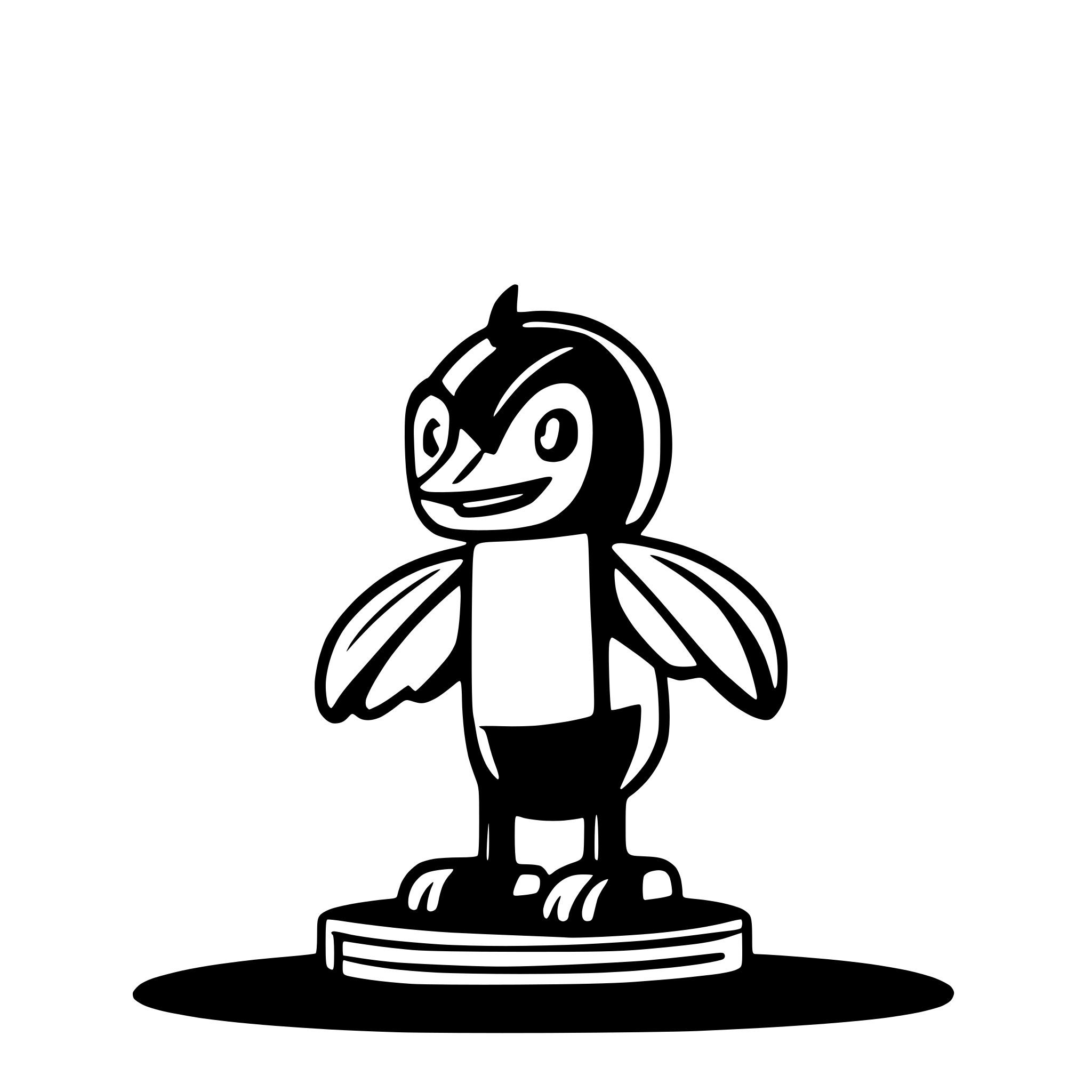 AI-generated SVG of a Create an SVG illustration of a cartoon-style penguin doing pushups. The penguin should have a determined expression, with its wings slightly bent for support and its body lowered close to the ground. The scene should include subtle motion lines to emphasize movement. Keep the design simple, clean, and visually appealing, with smooth curves and a minimal color palette of black, white, and orange. The background should be minimal or optional for flexibility.