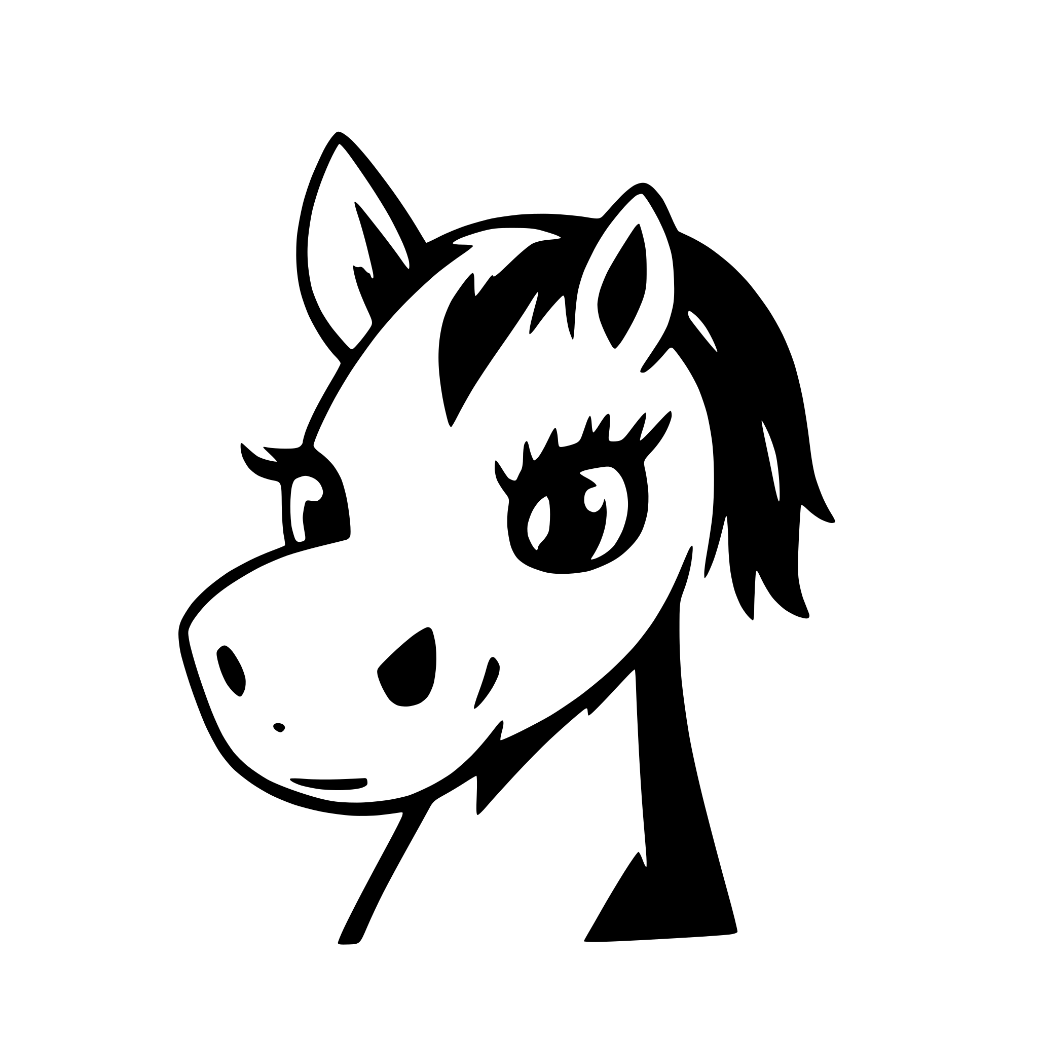 AI-generated SVG of a a horse head