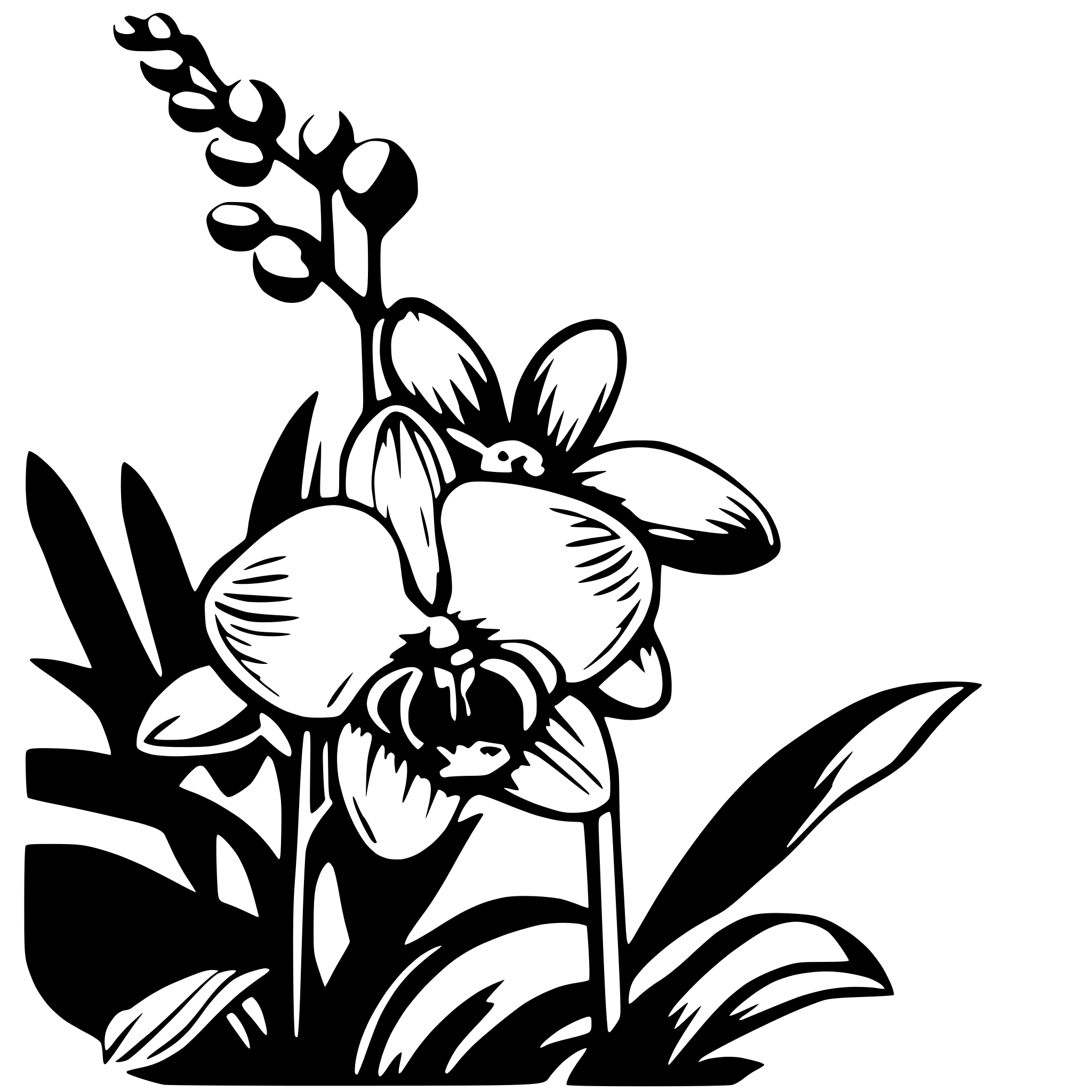 AI-generated SVG of 'orchid flower silhoutte'