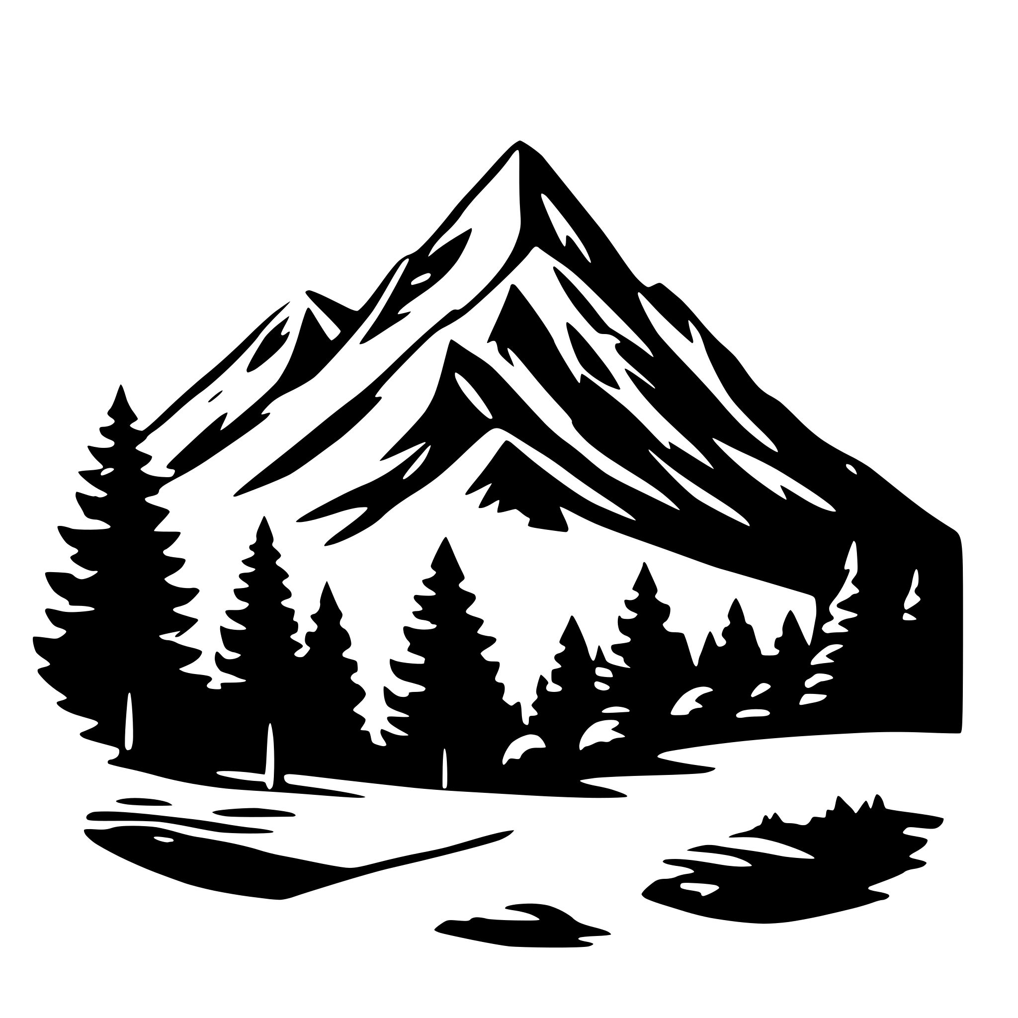AI-generated SVG of a mountain scene