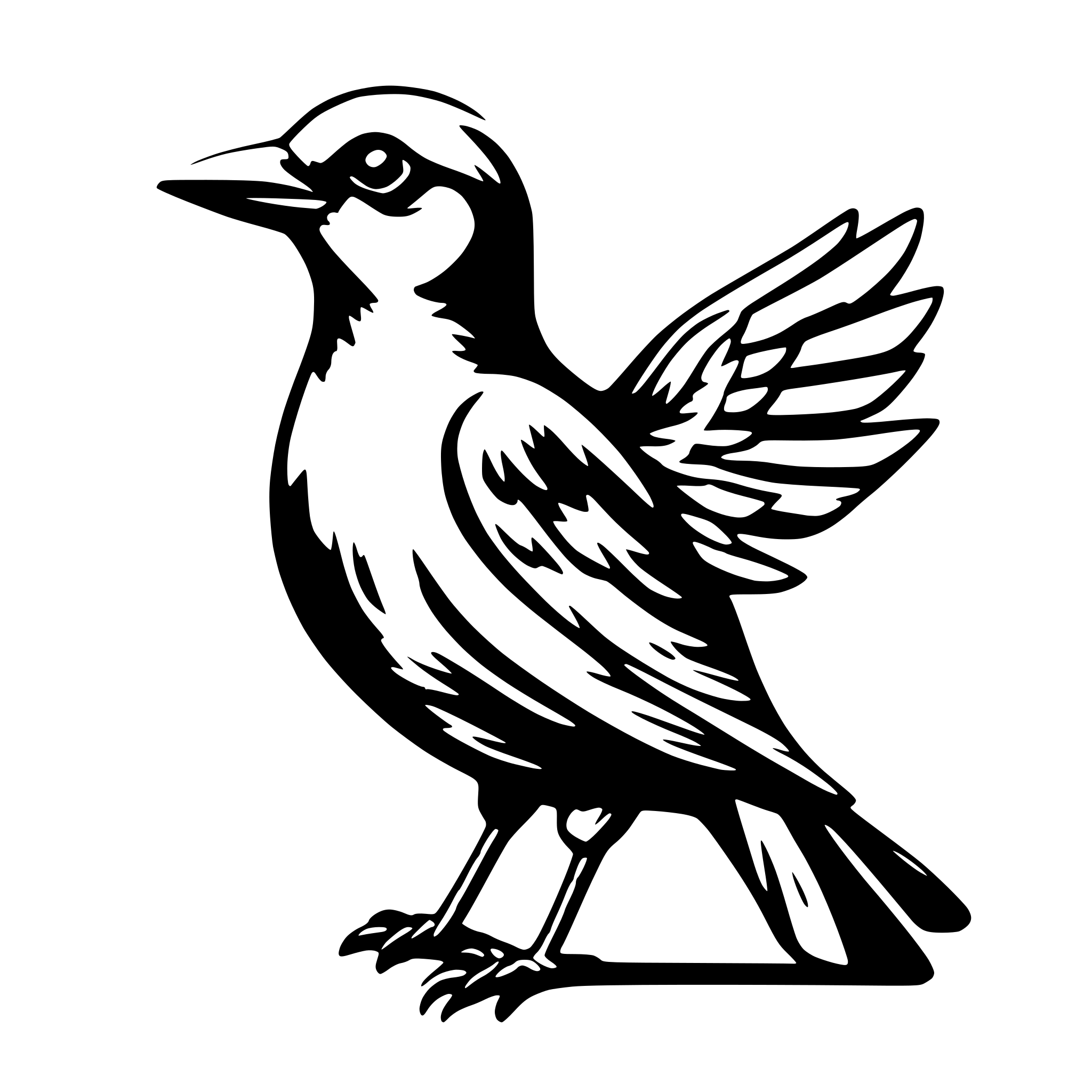 AI-generated SVG of 'gold bird'