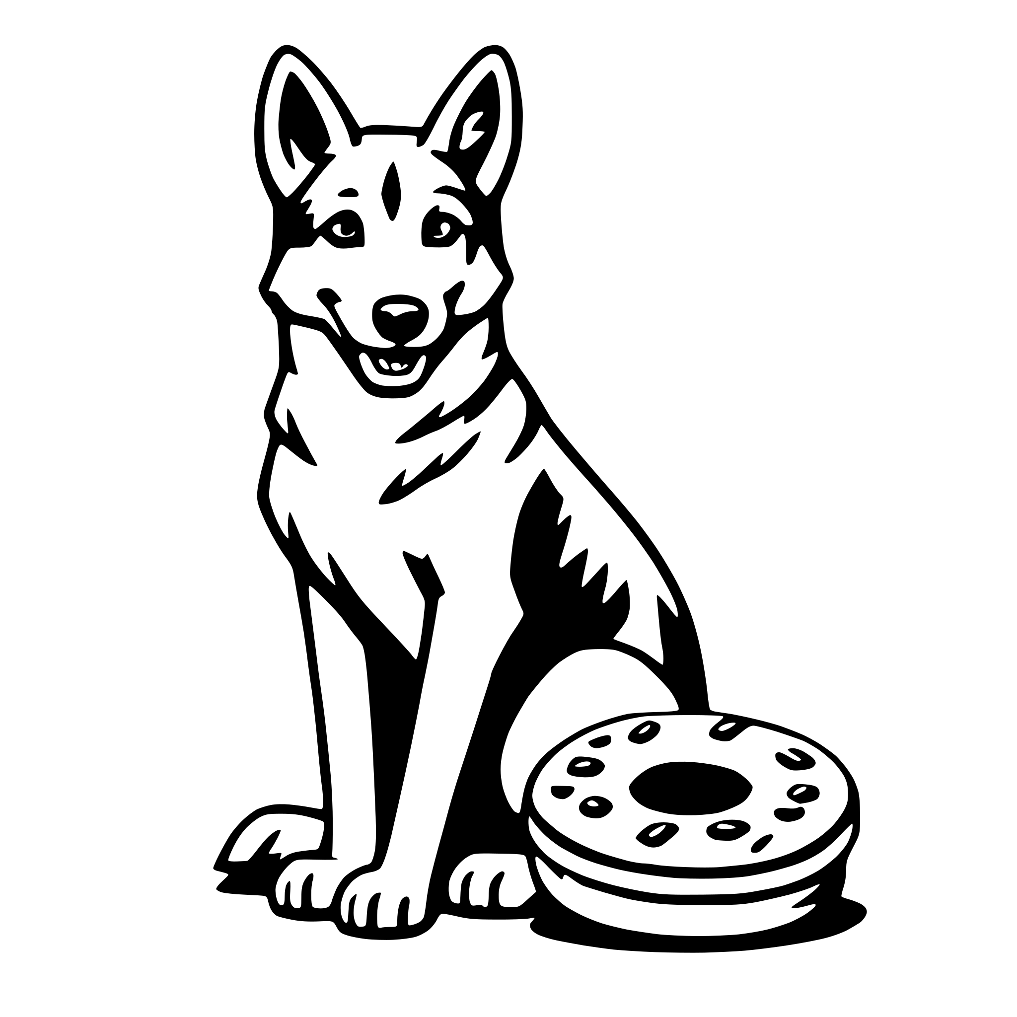 AI-generated SVG of a dingo with donut