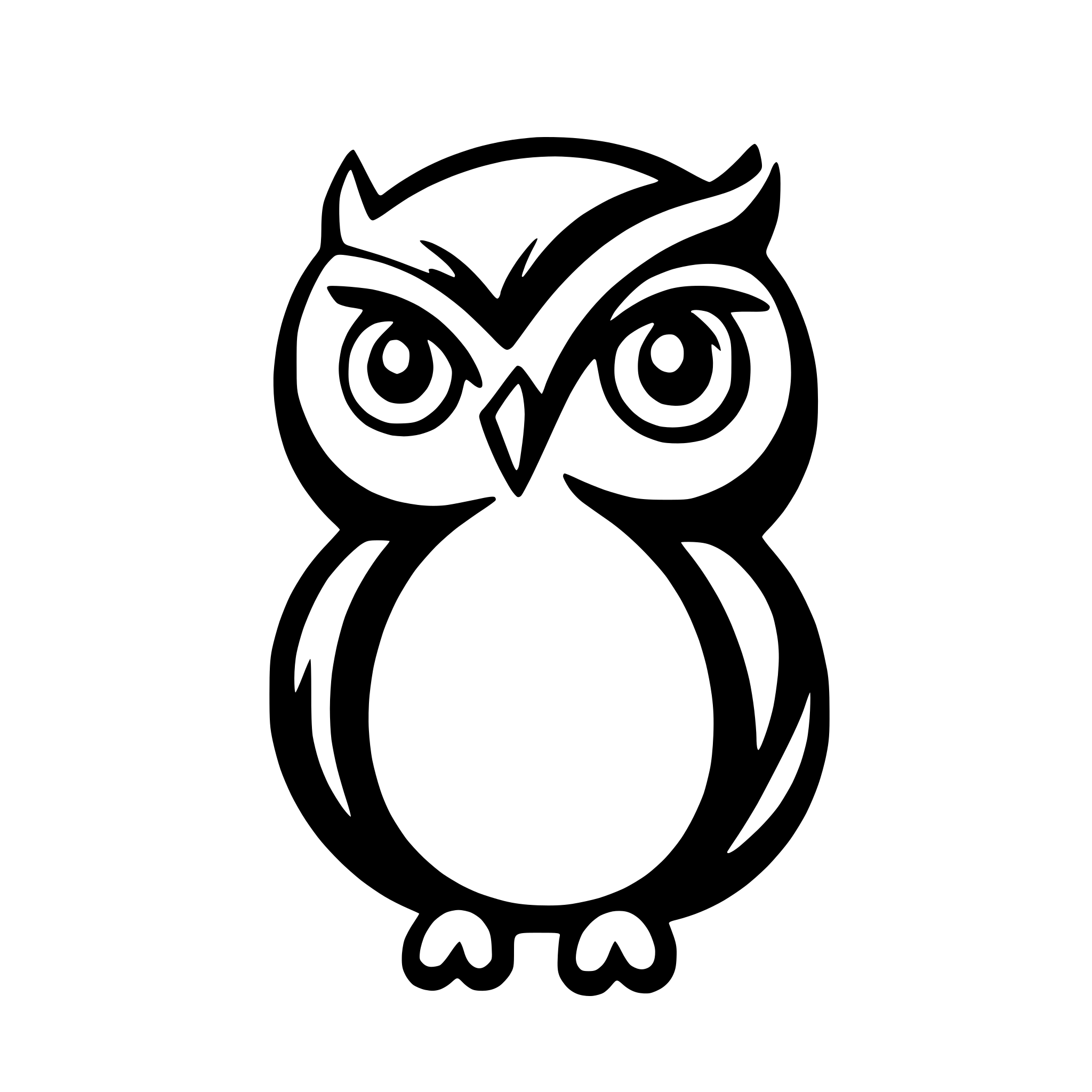 AI-generated SVG of a stylized owl with wide eyes