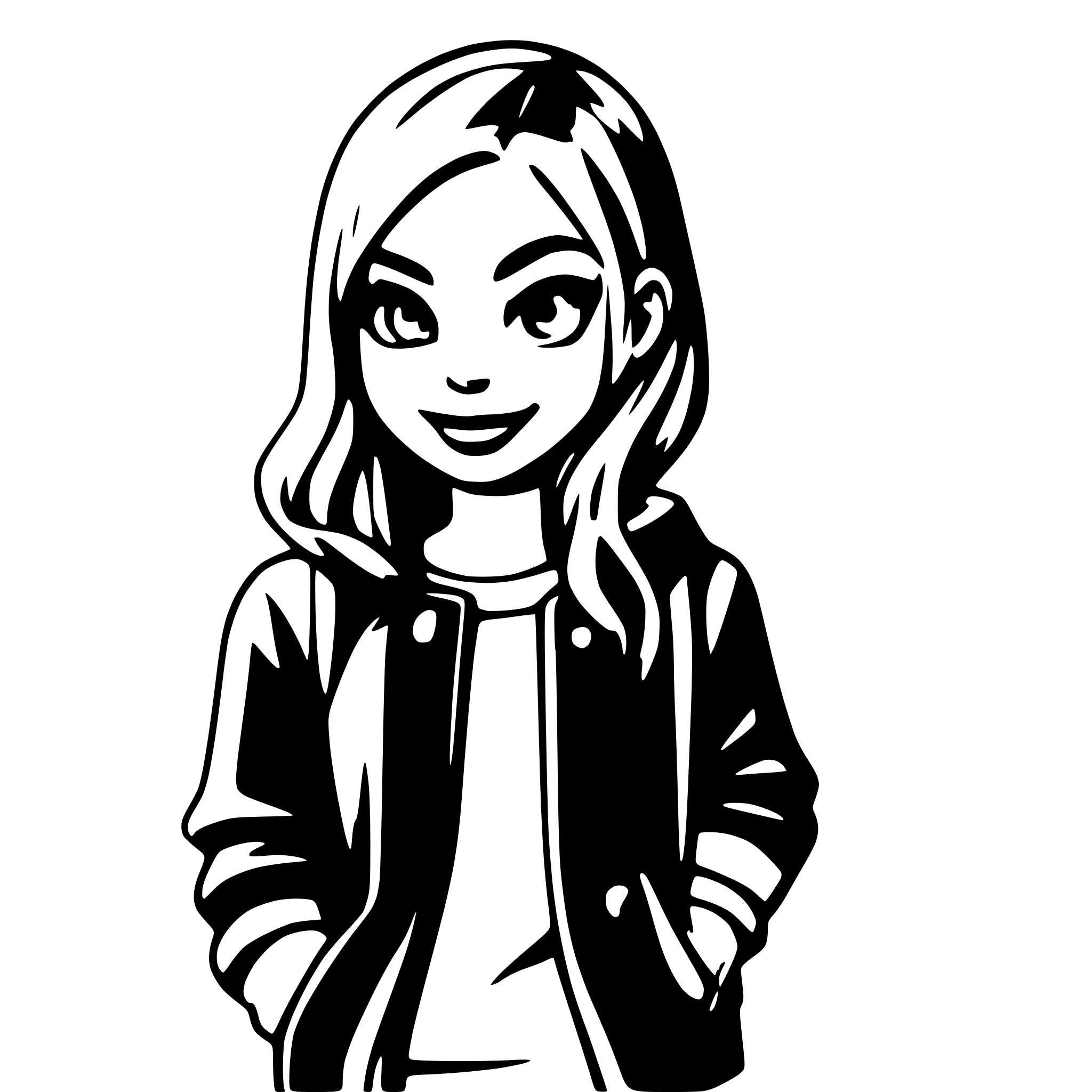 AI-generated SVG of 'Cool girl'