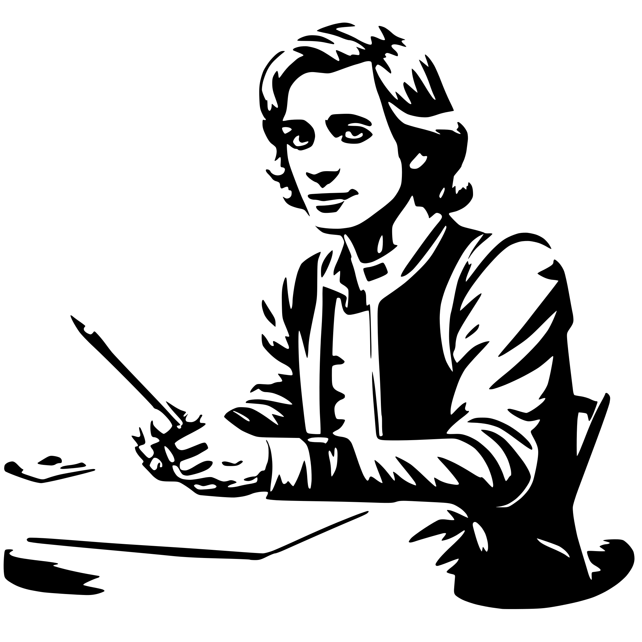 AI-generated SVG of a a middle aged man, writing something on a paper AI-generated SVG of a a middle aged man, writing something on a paper