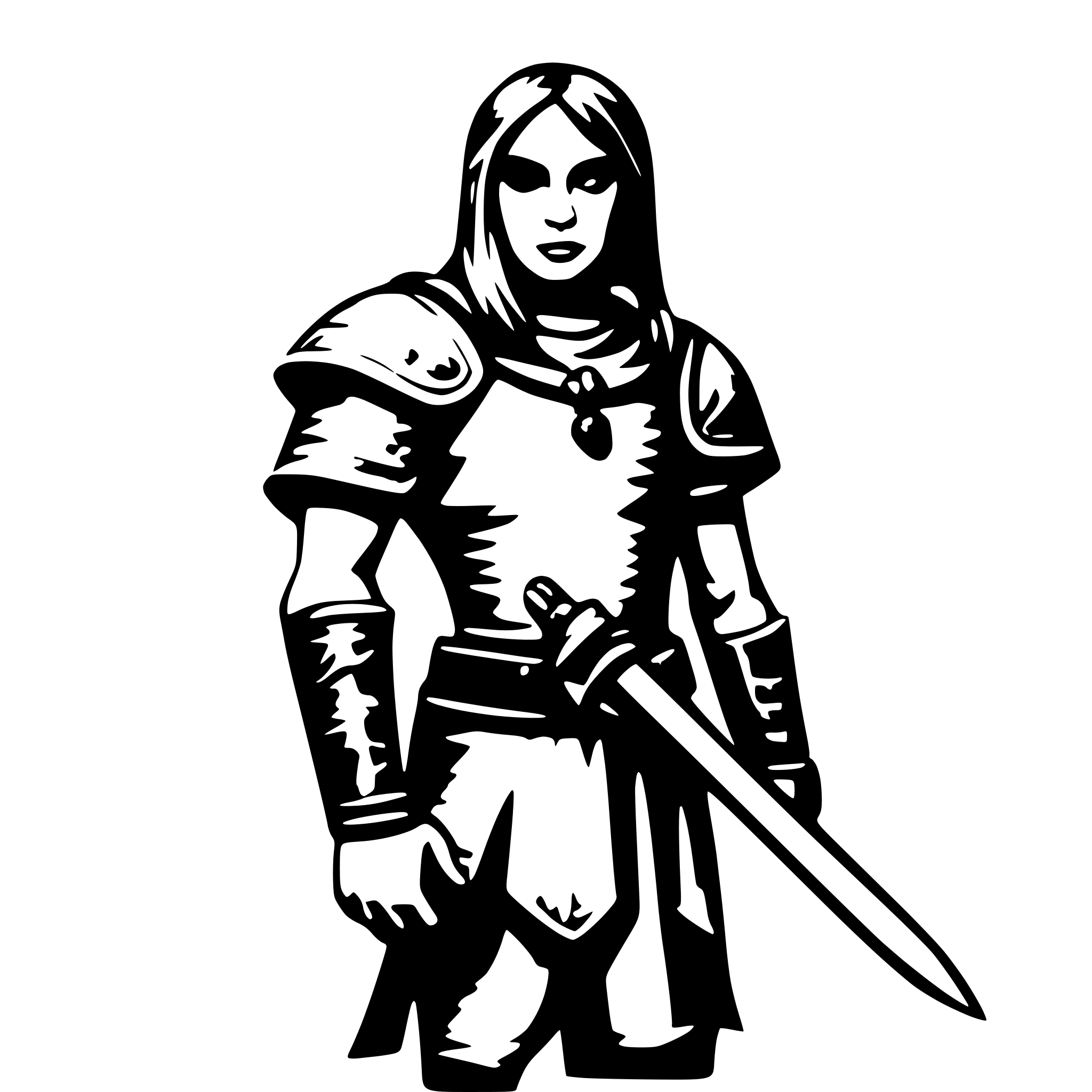 AI-generated SVG of a warrior