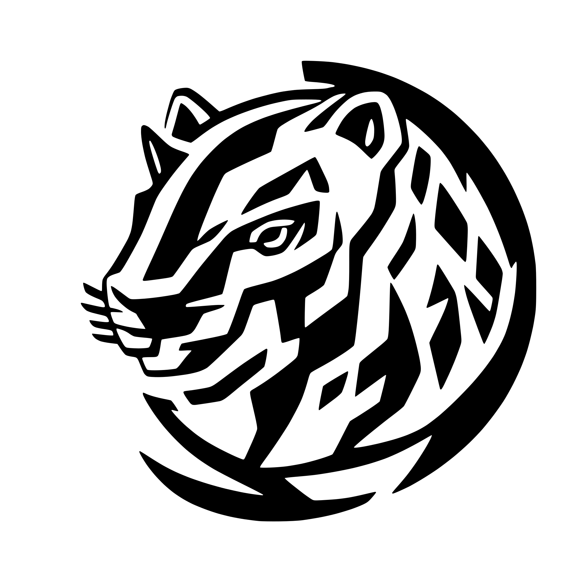AI-generated SVG of a minimal geometric tiger logo