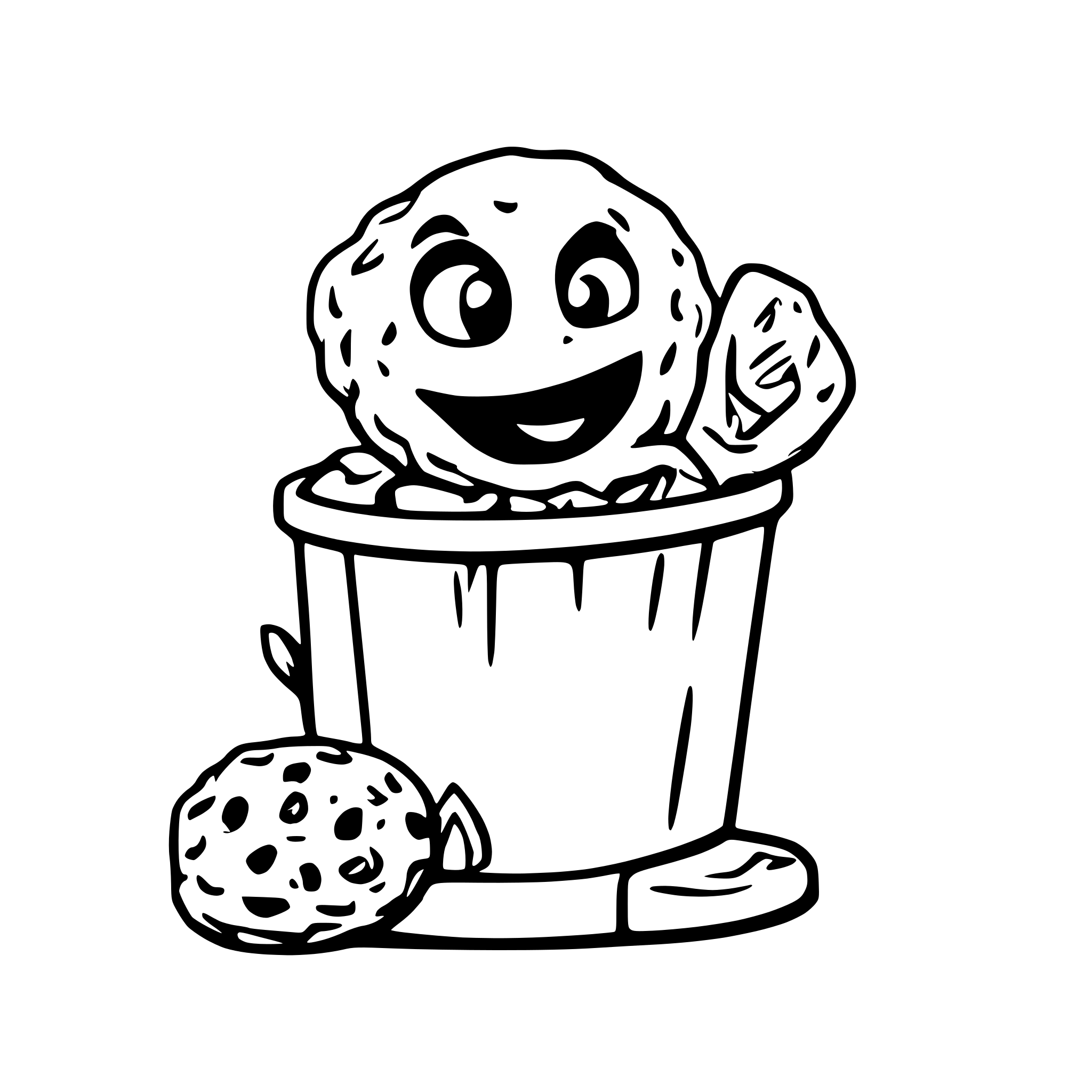 AI-generated SVG of a Cookie Monster from the garbage can