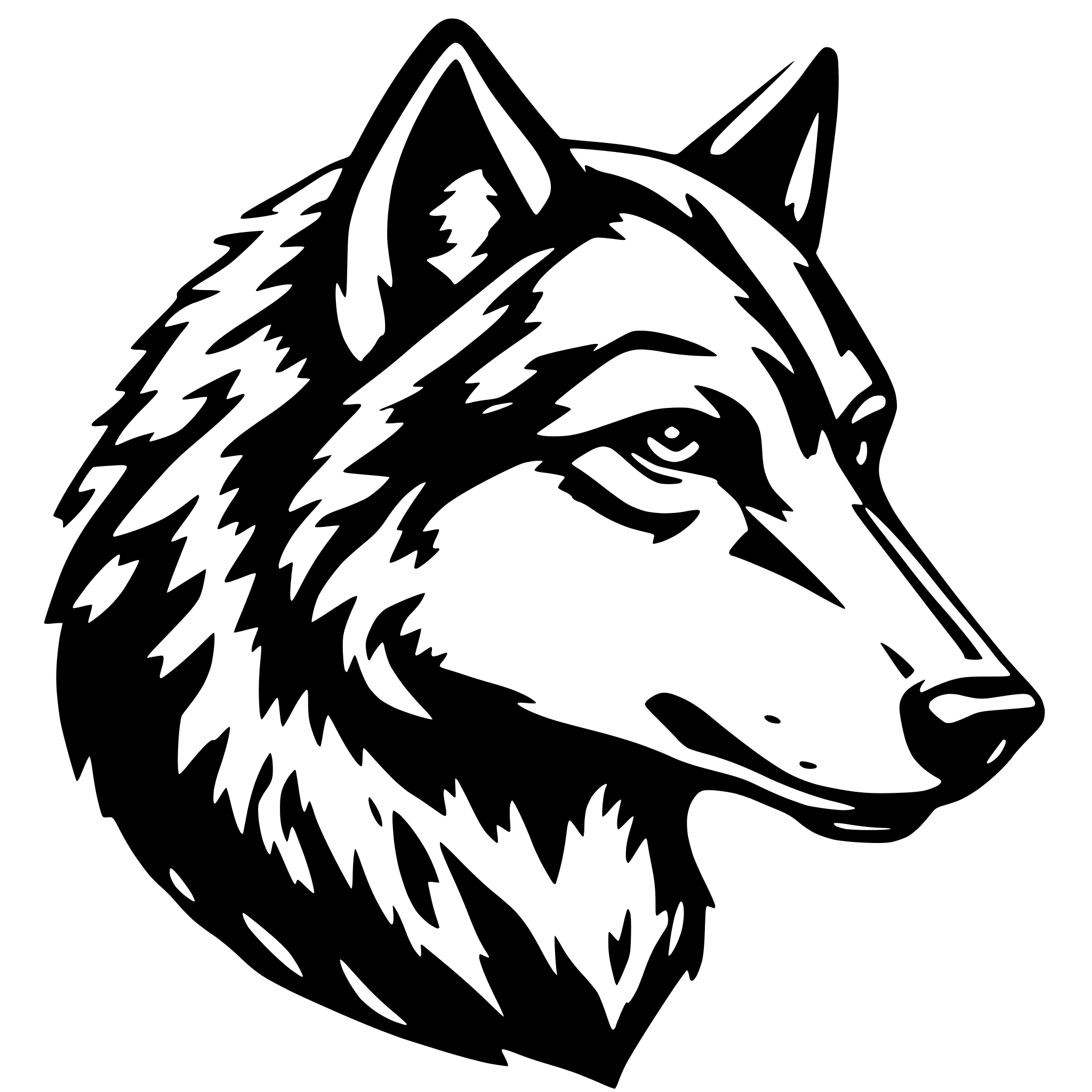 AI-generated SVG of 'head wolf'