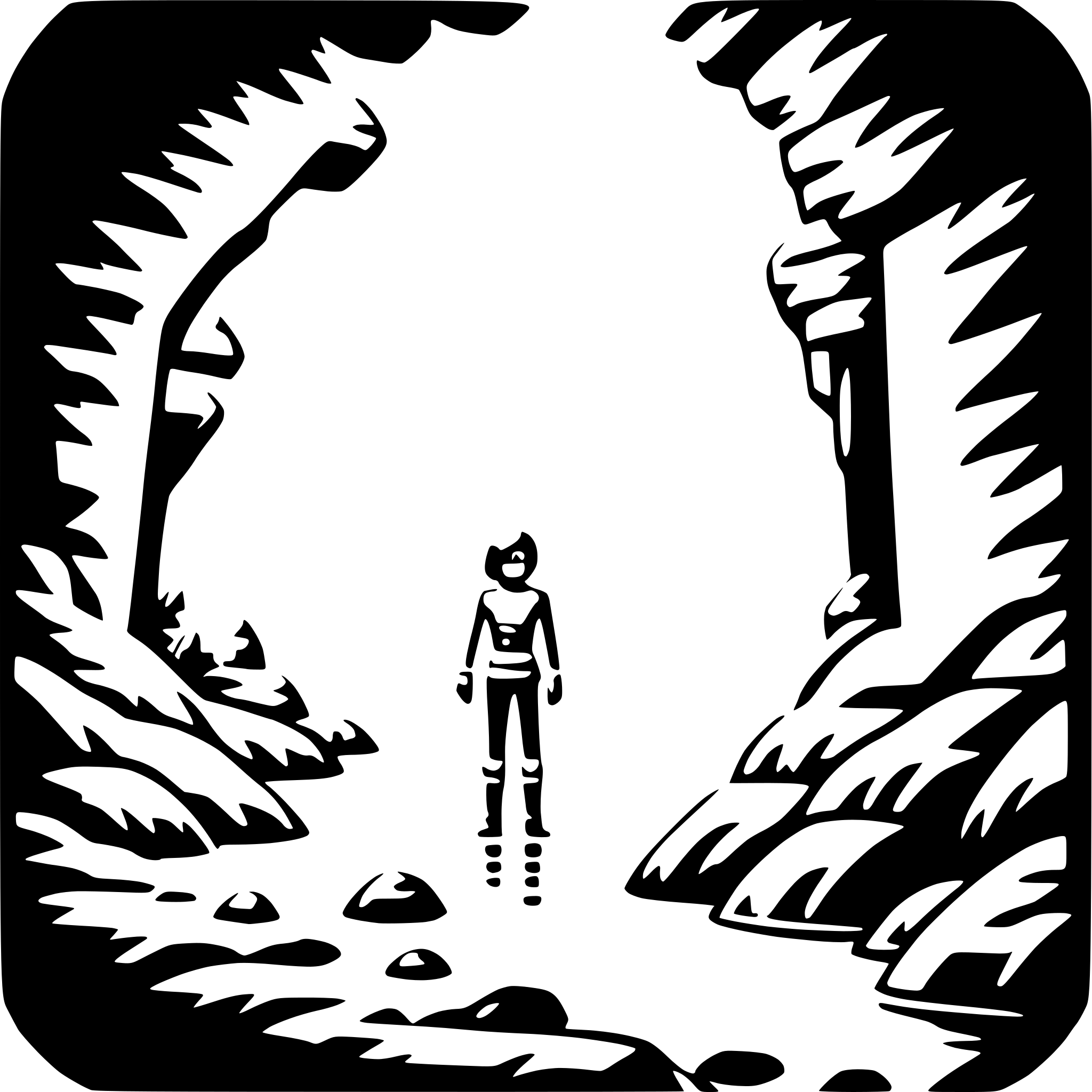 AI-generated SVG of 'exploring underwater cave'
