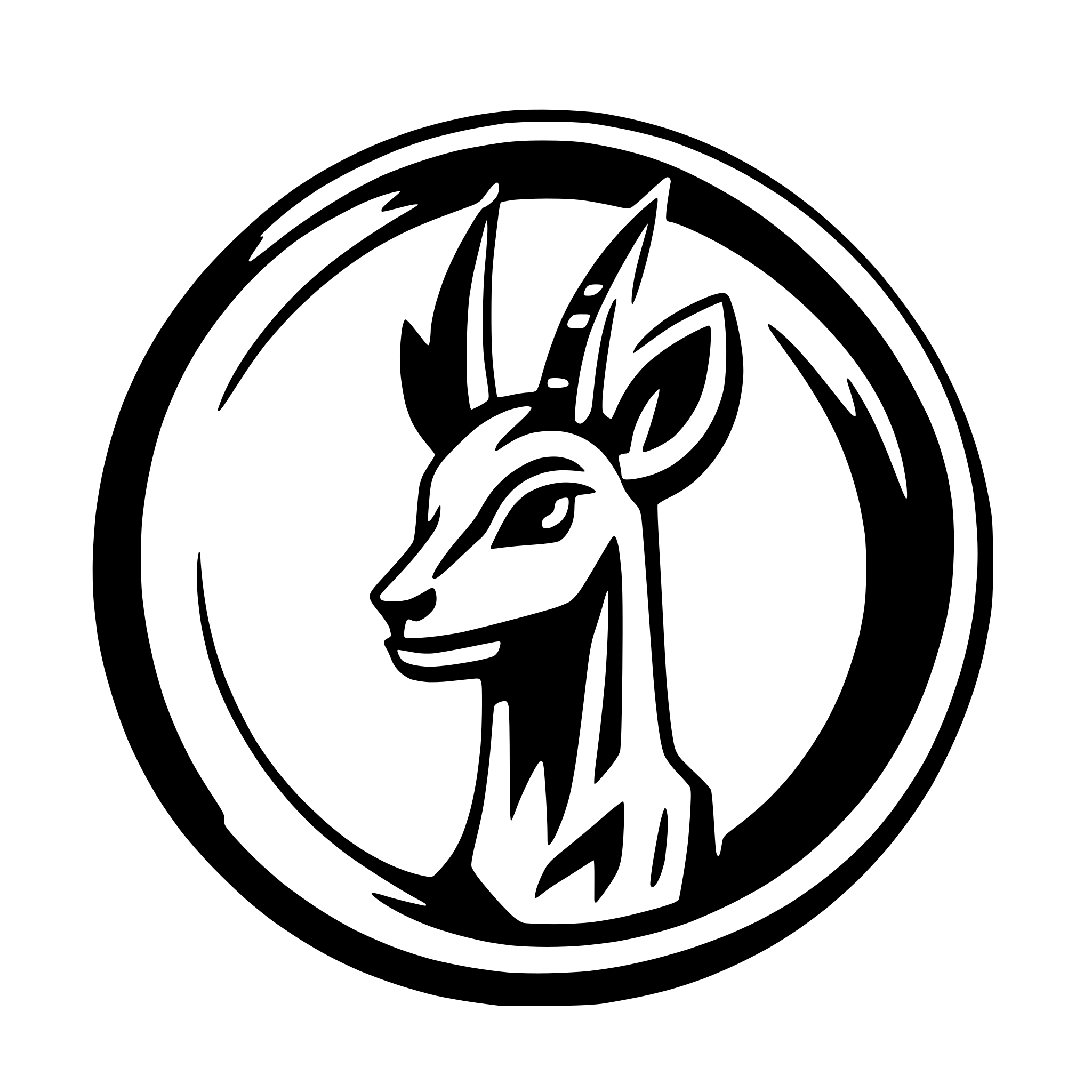 AI-generated SVG of a gazelle head inside a circle