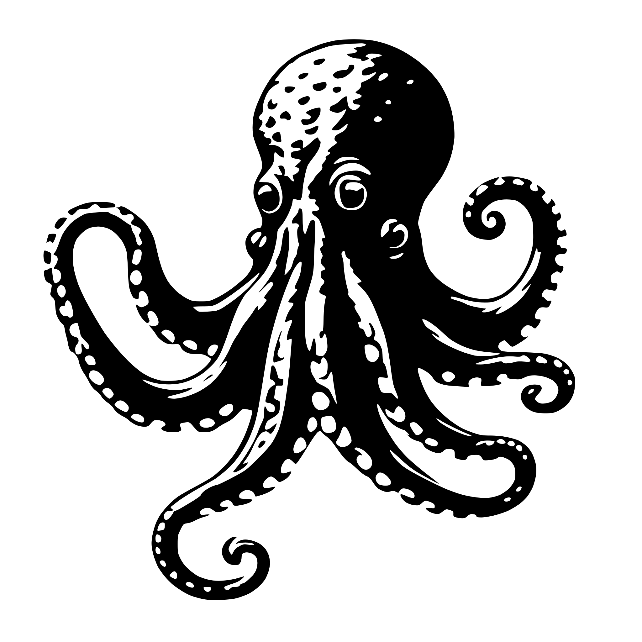 AI-generated SVG of a realistic intricate octopus